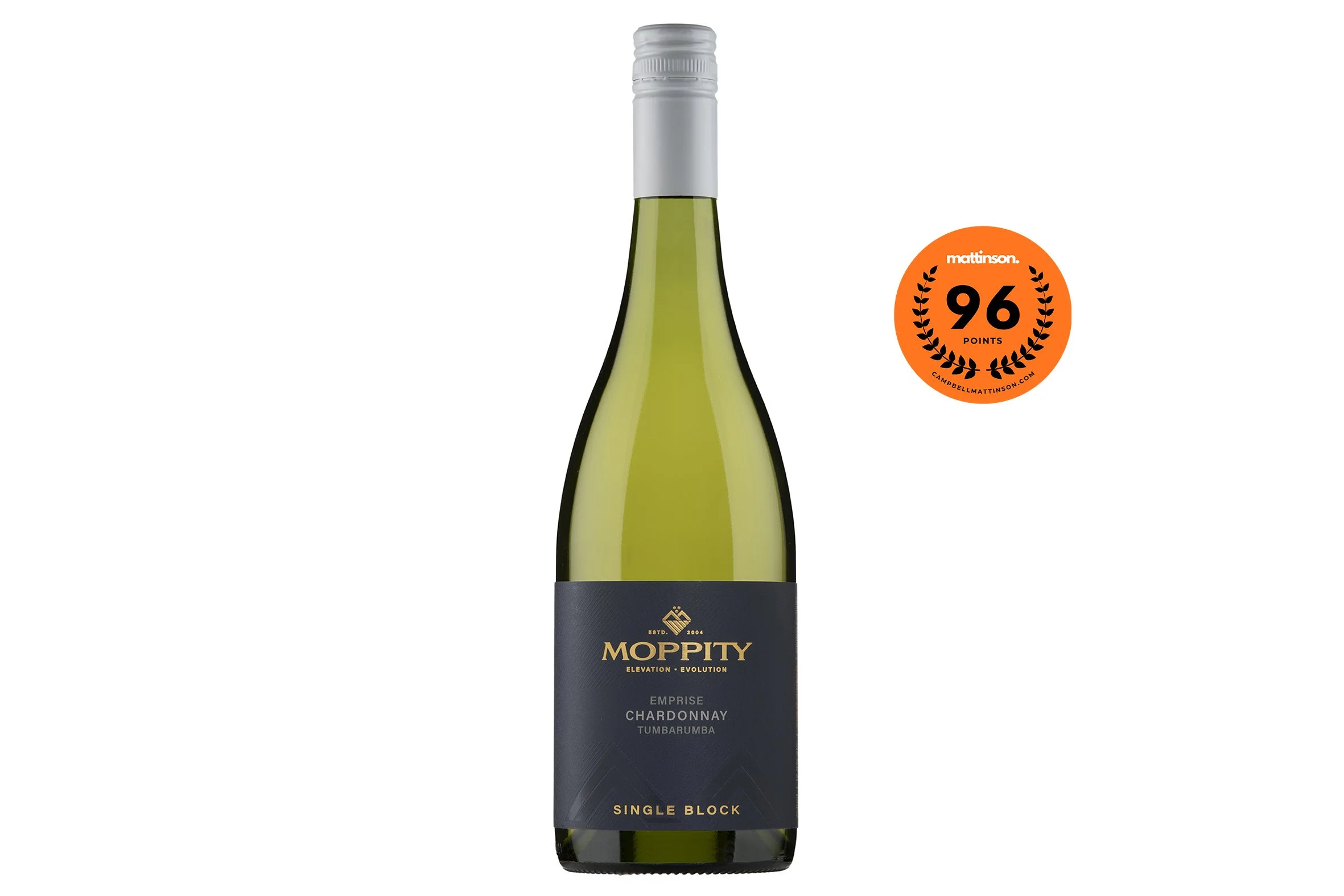 Bottle of Moppity Emprise Chardonnay 2025.