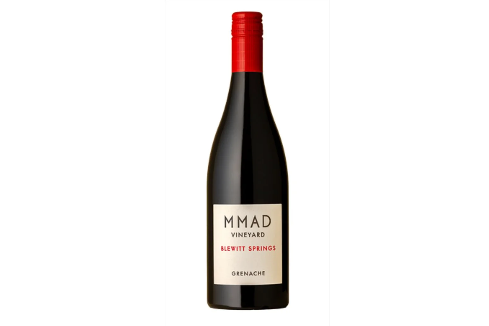 Bottle of MMAD Blewitt Springs Grenache 2024.