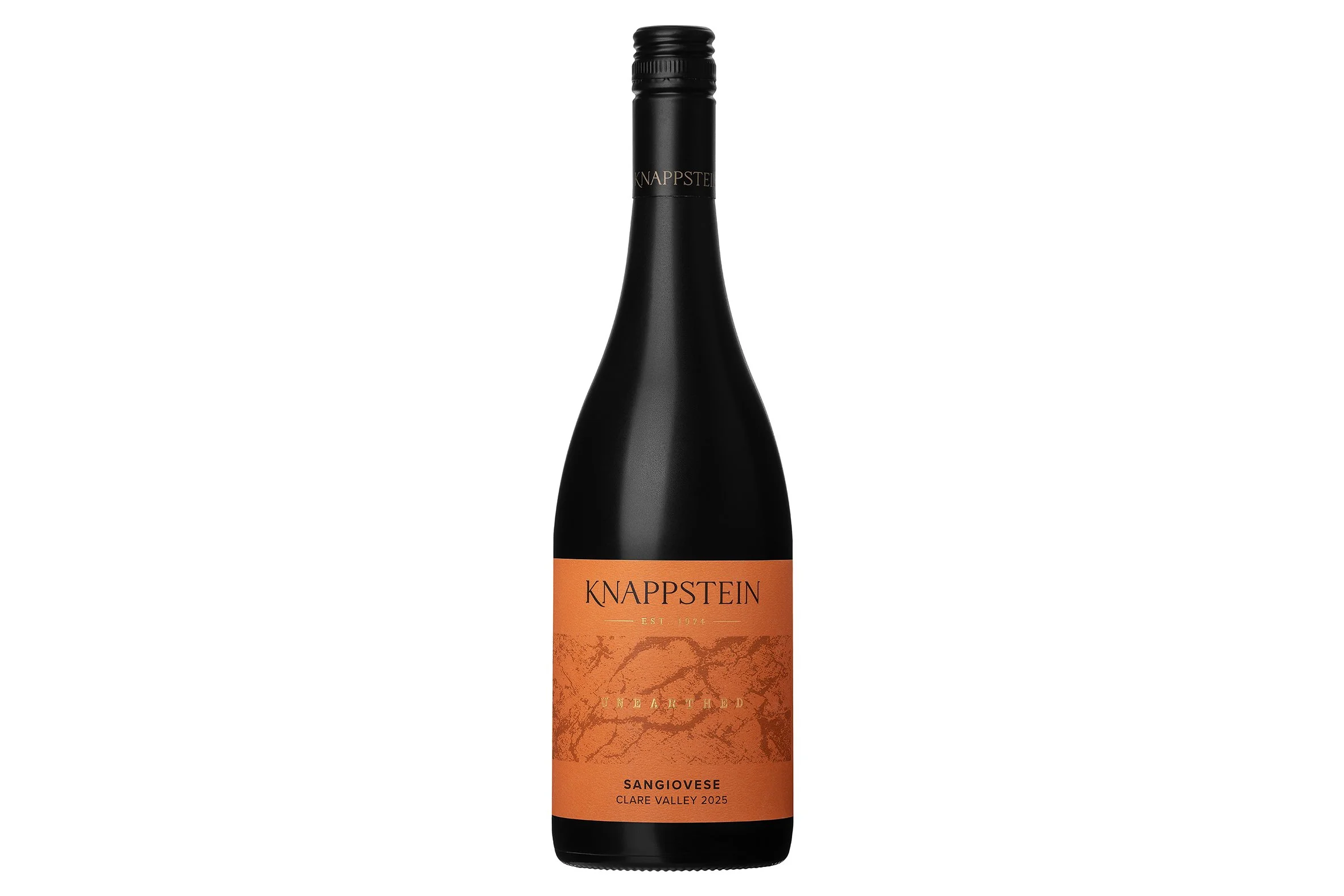 Bottle of Knappstein Unearthed Sangiovese 2025.