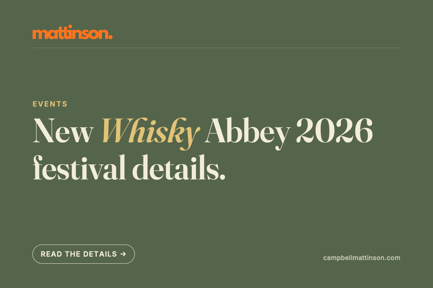 Whisky Abbey details in Melbourne in 2026 poster.