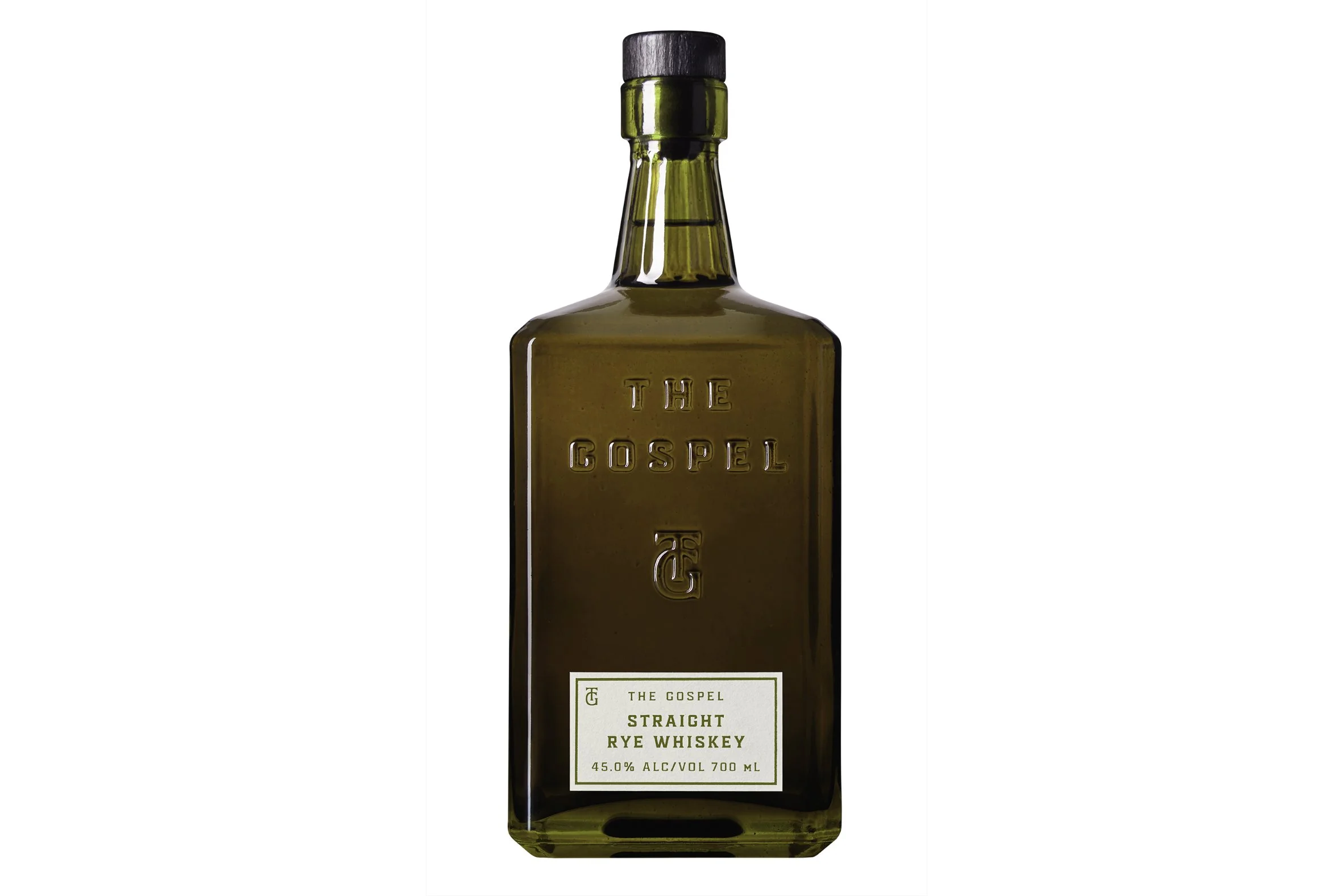 Bottle of The Gospel Straight Rye Whisky.