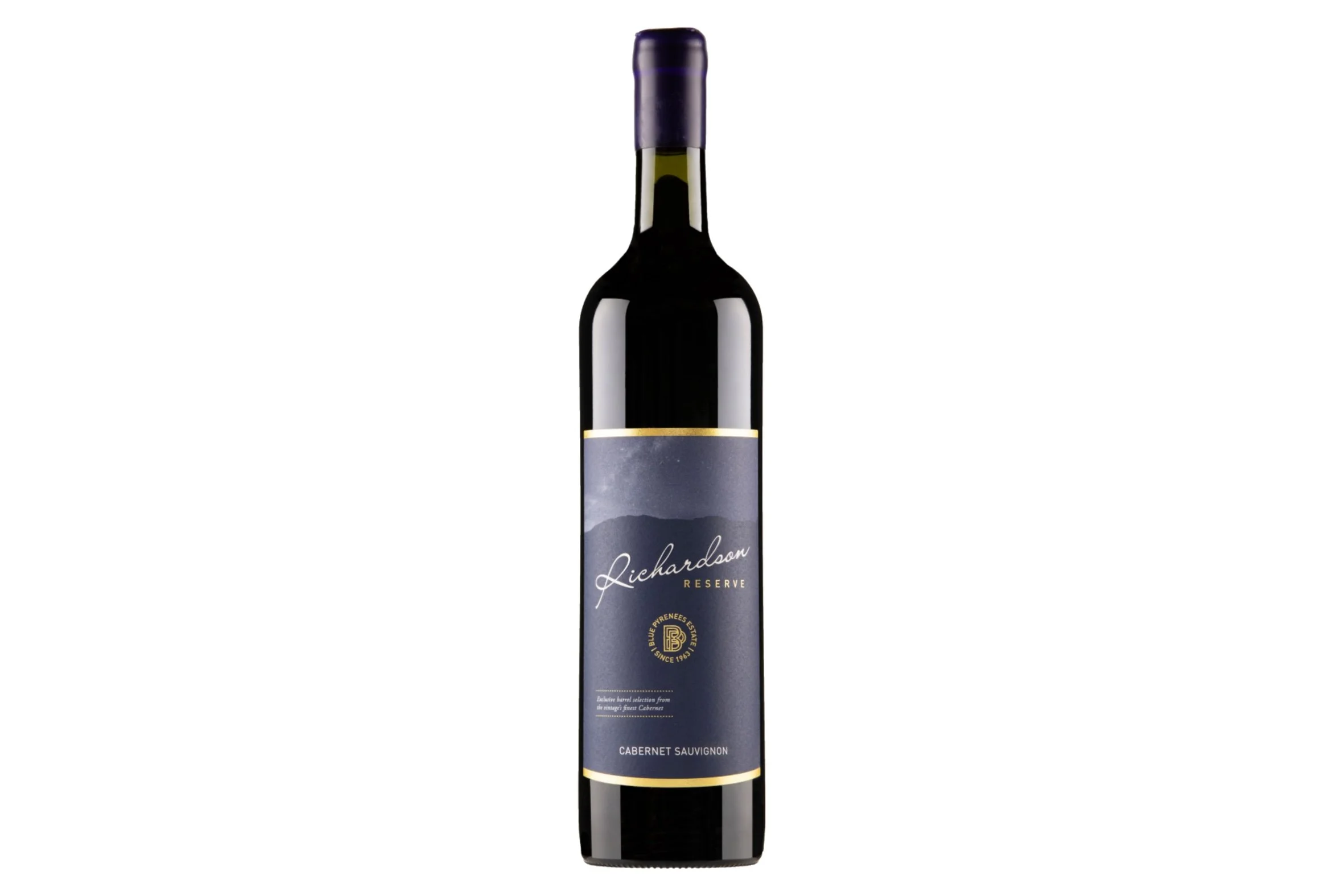 Bottle of Blue Pyrenees Estate Richardson Reserve Cabernet Sauvignon 2022.