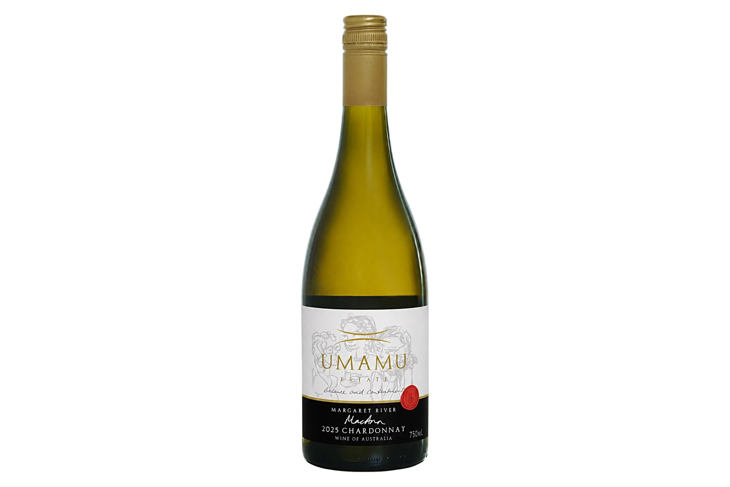 Bottle of UMAMU Estate Chardonnay 2025.