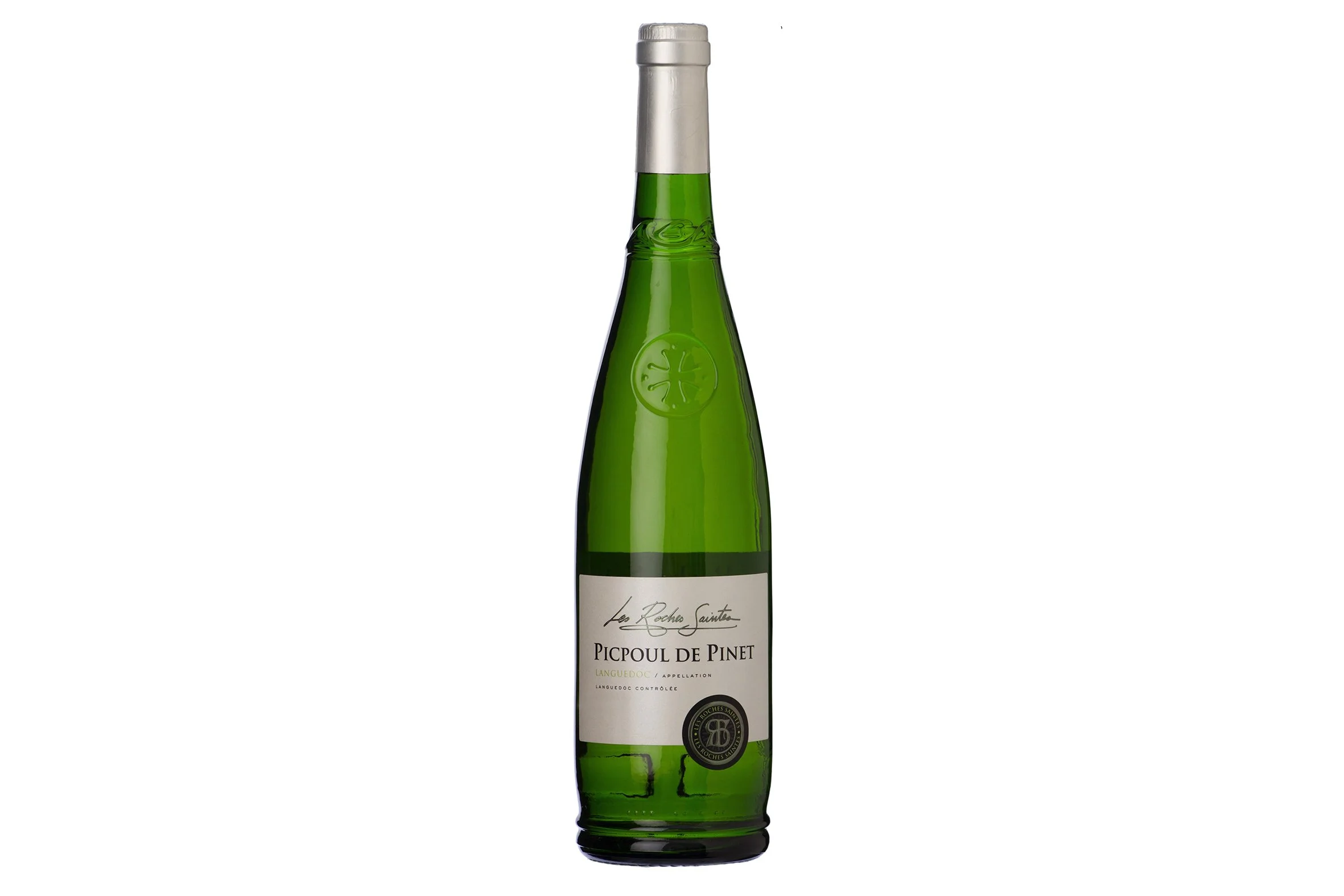 Bottle of Les Roches Saintes Picpoul de Pinet 2025.