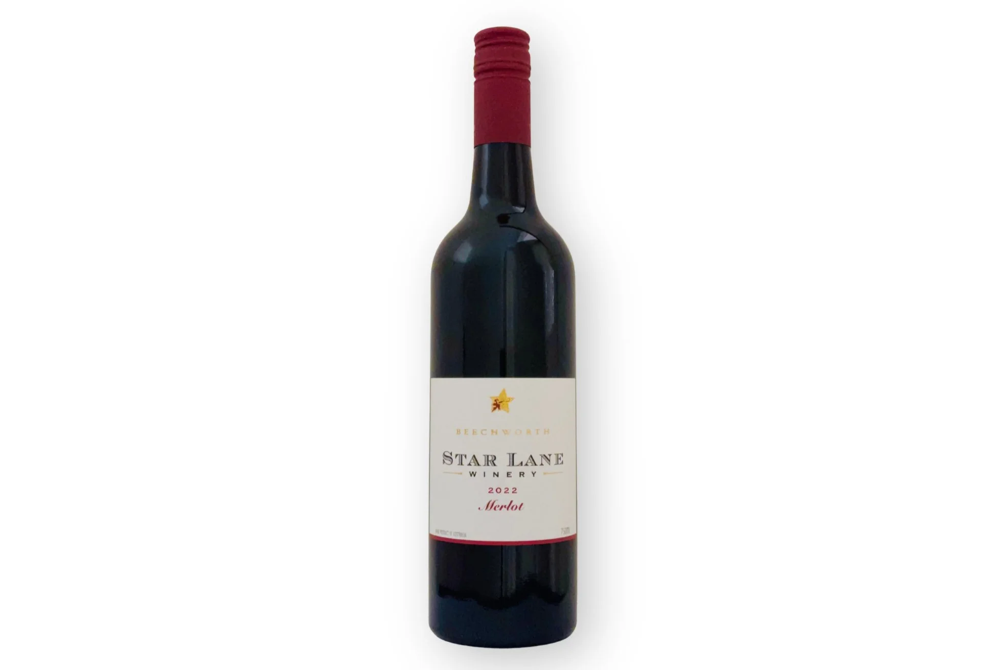 Bottle of Star Lane Winery Merlot 2022.