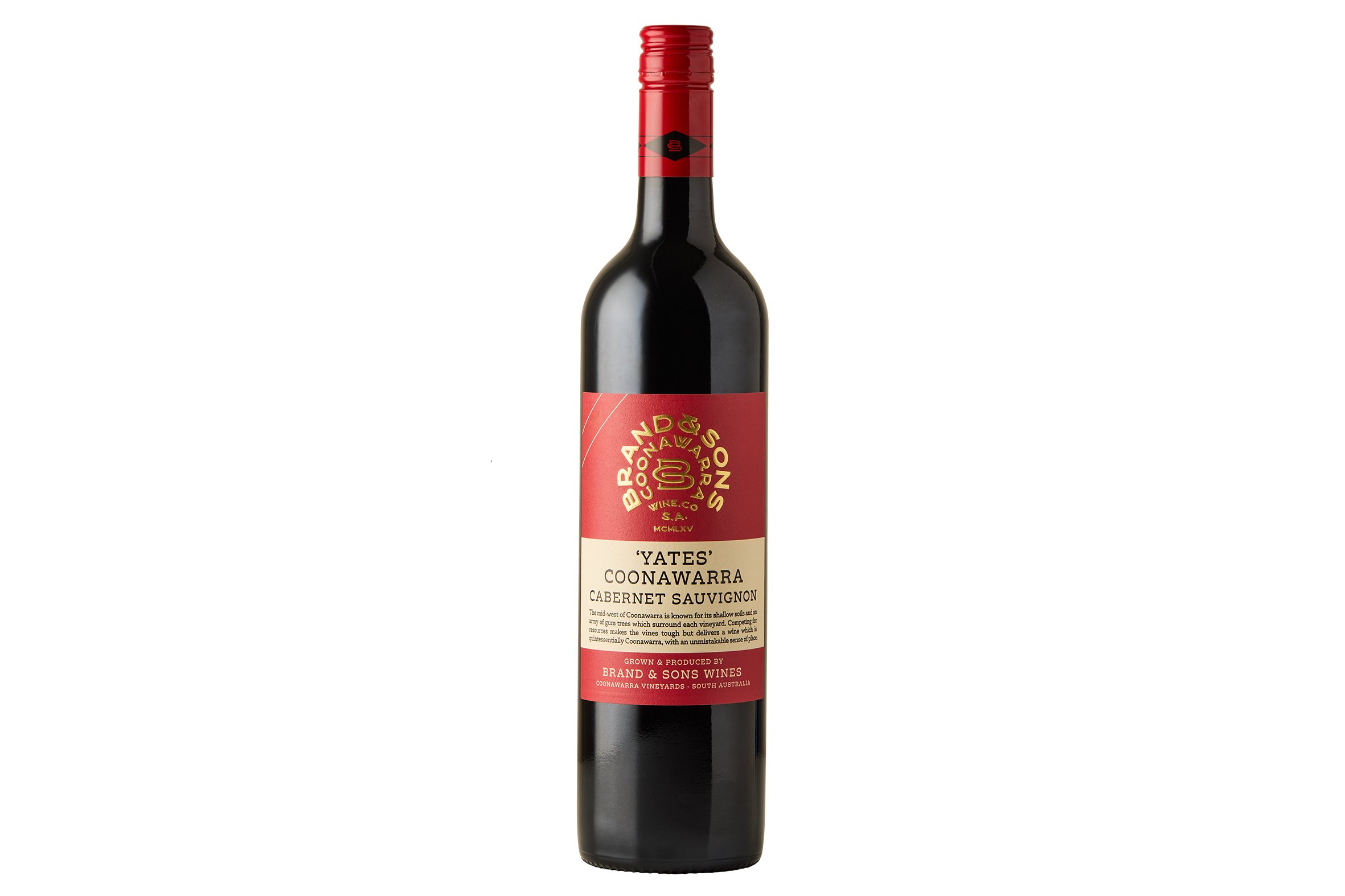 Bottle of Brand & Sons Yates Cabernet Sauvignon 2024.