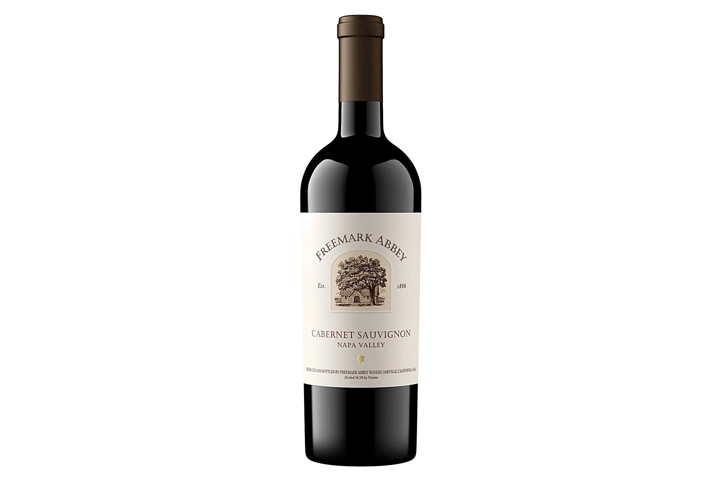 Bottle of Freemark Abbey Cabernet Sauvignon 2021.