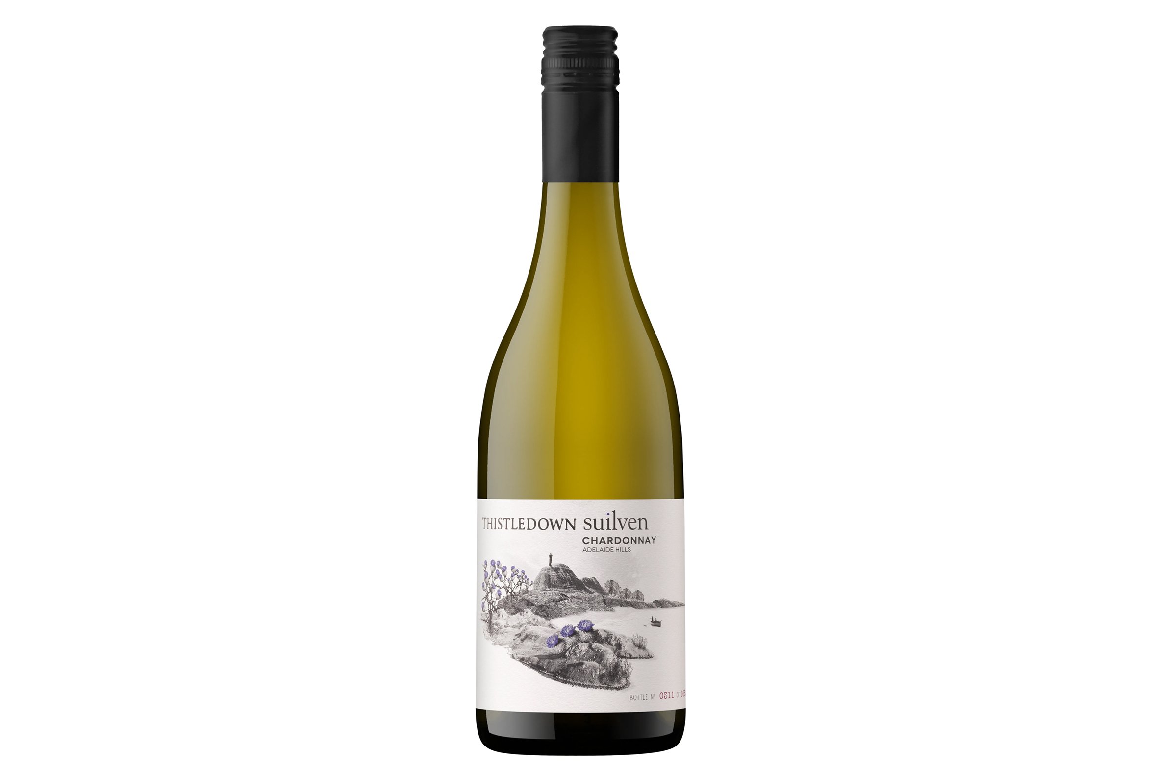 Bottle of Thistledown Suilven Chardonnay.