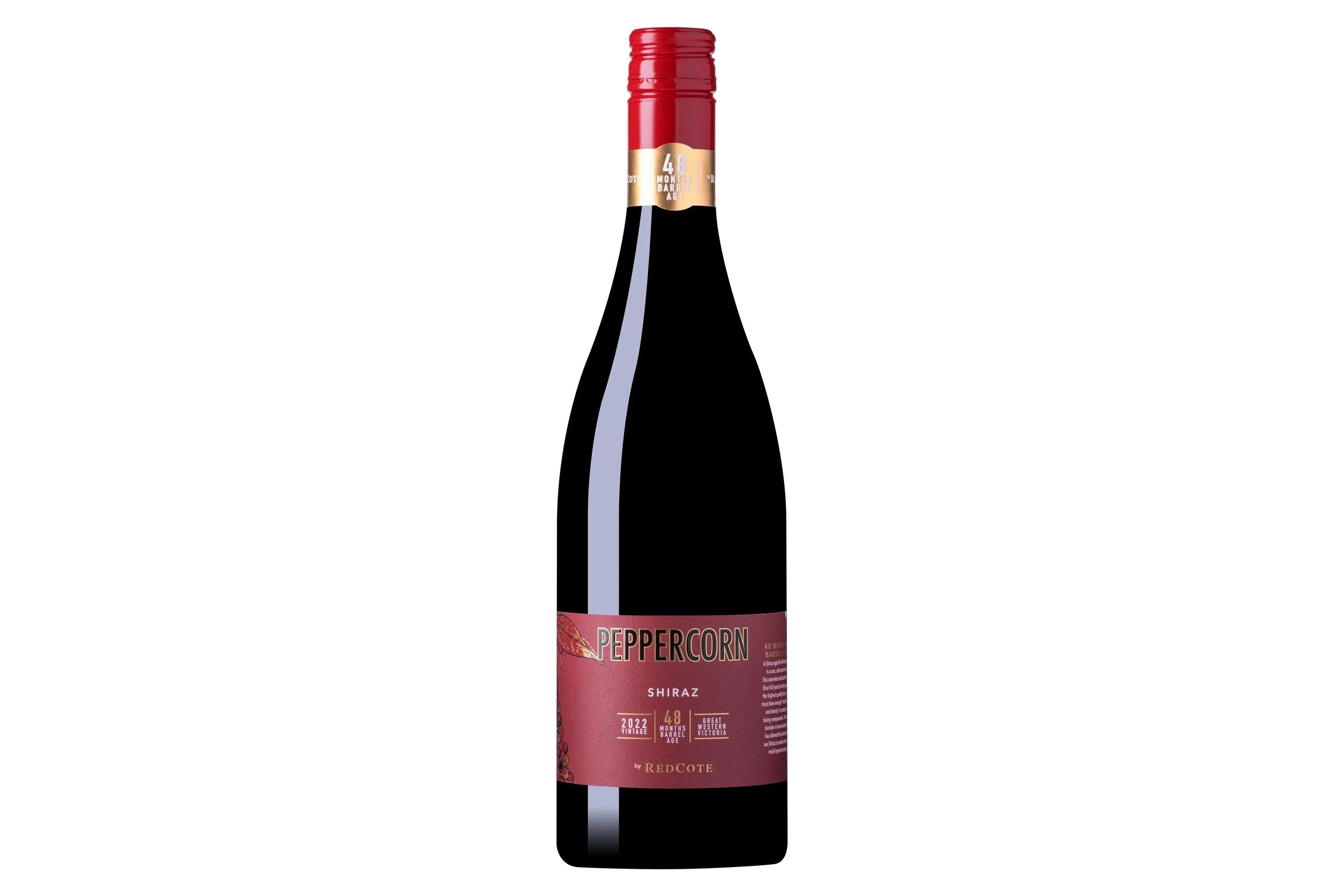 Bottle of Peppercorn by RedCote Shiraz 2022.