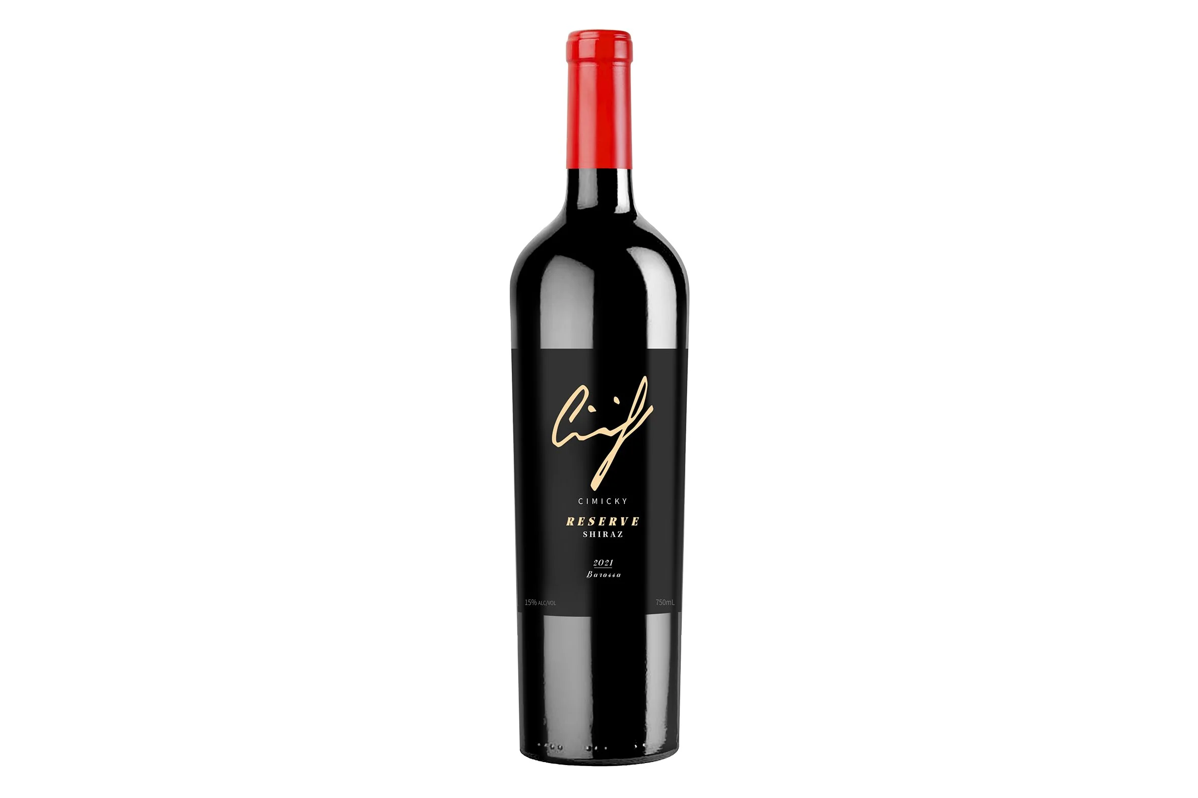 Bottle of Cimicky Reserve Shiraz 2021.