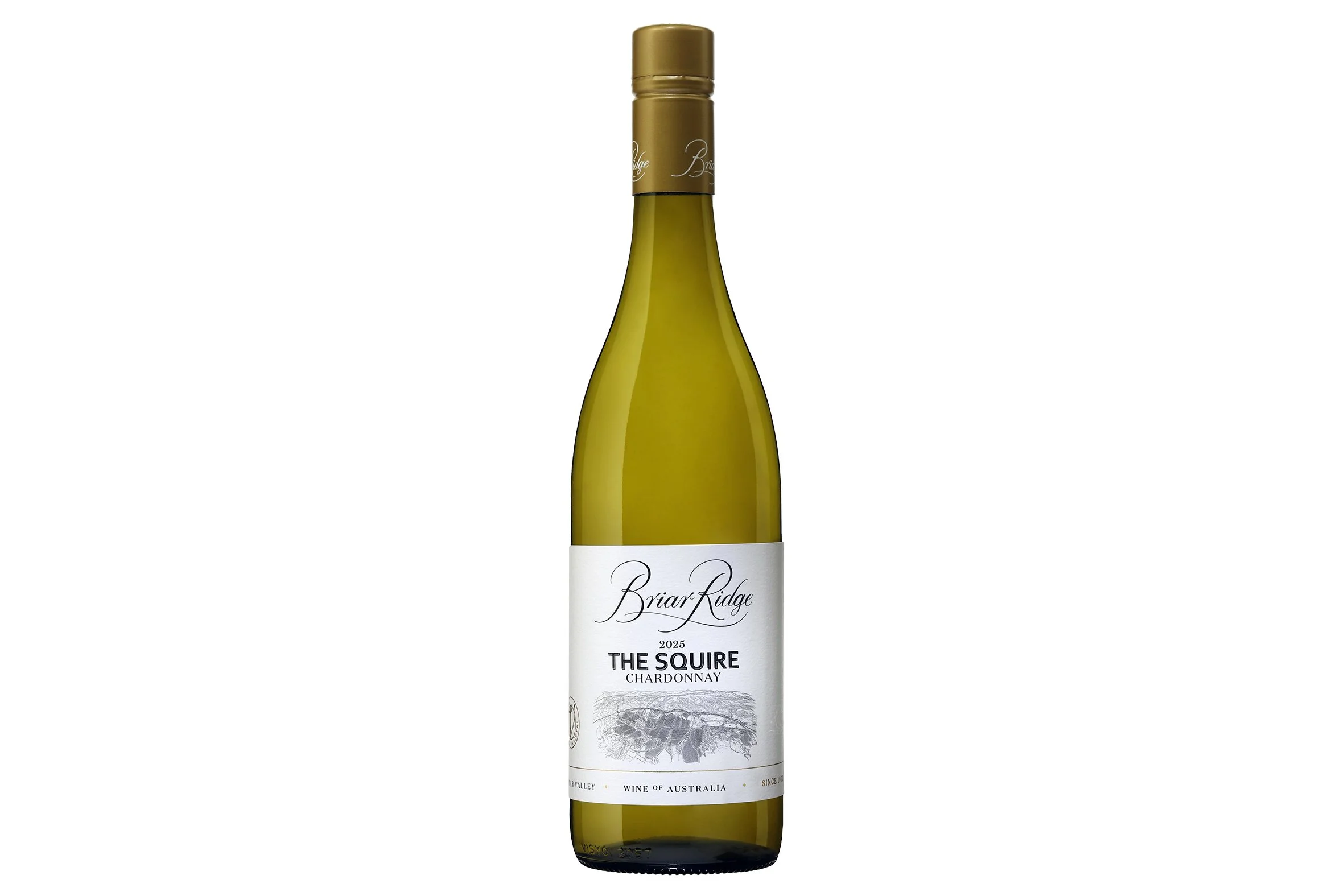 Bottle of Briar Ridge The Squire Chardonnay 2025.