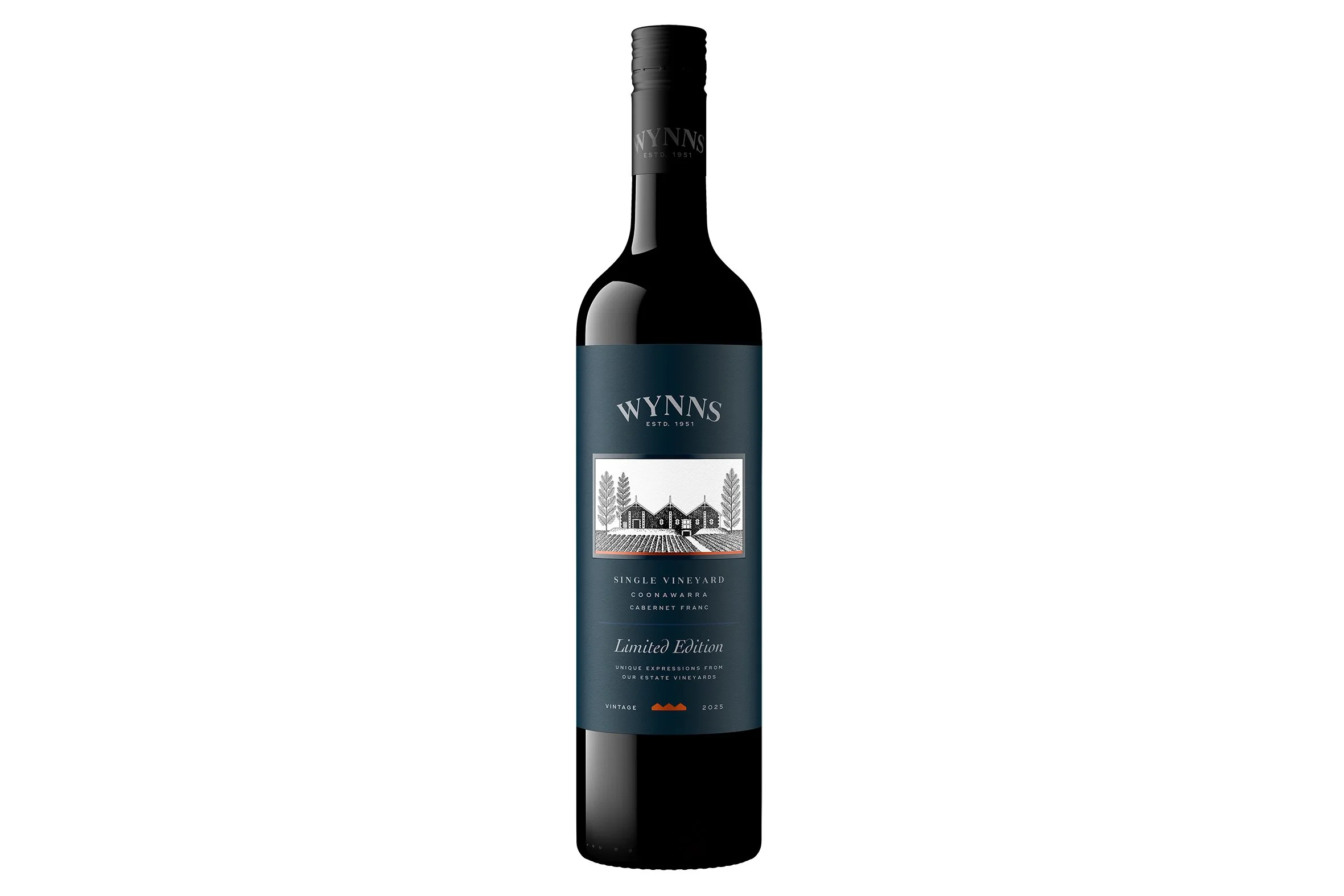 Bottle of Wynns Single Vineyard Cabernet Franc 2025.