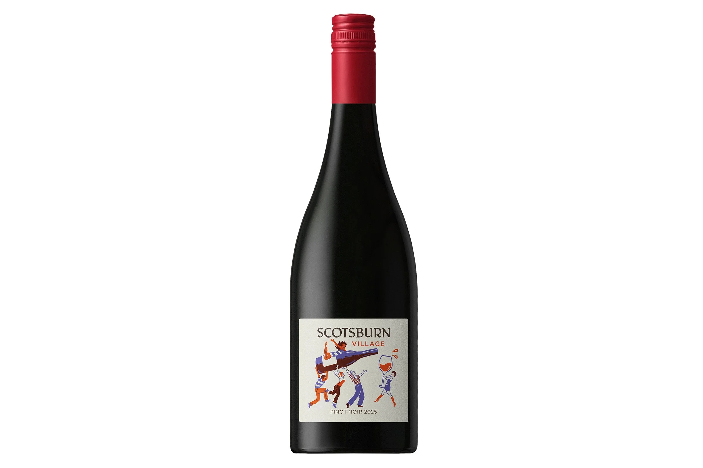 Bottle of Scotsburn Village Pinot Noir 2025.