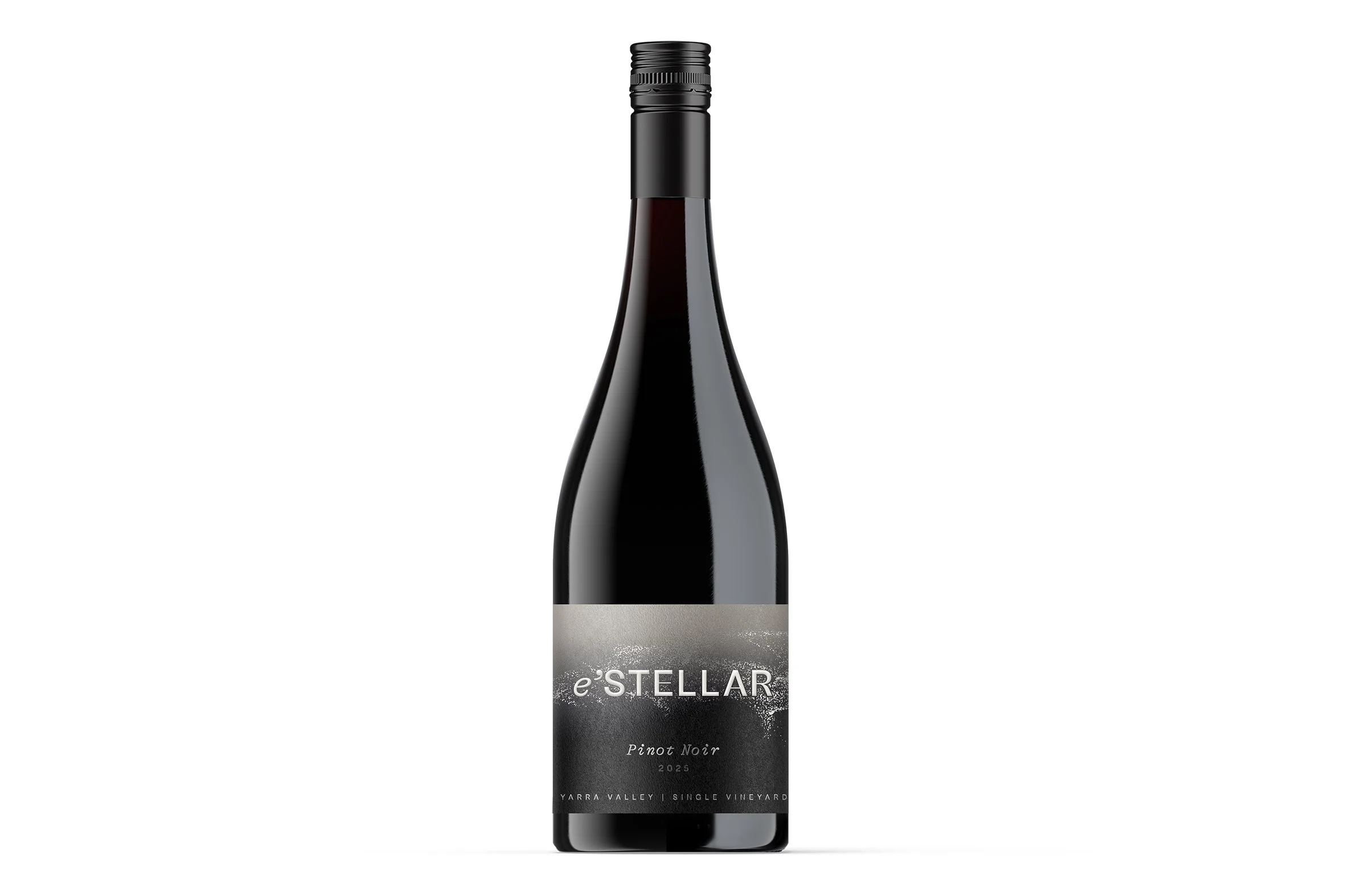 Bottle of e’Stellar Estate Yarra Valley Pinot Noir 2025.