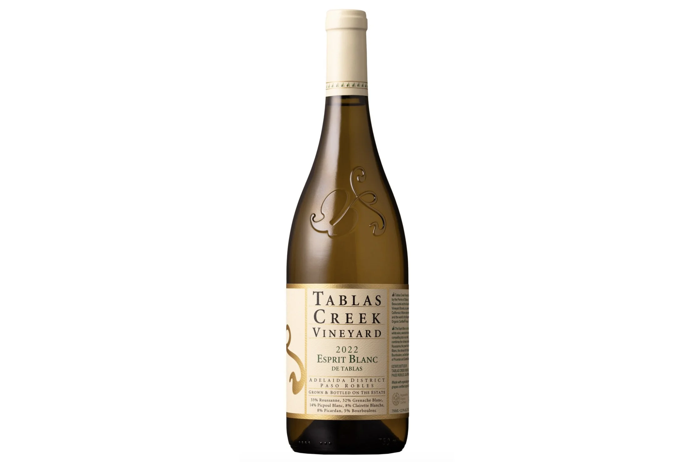 Bottle of Tablas Creek Vineyard Esprit de Tablas Blanc 2022.