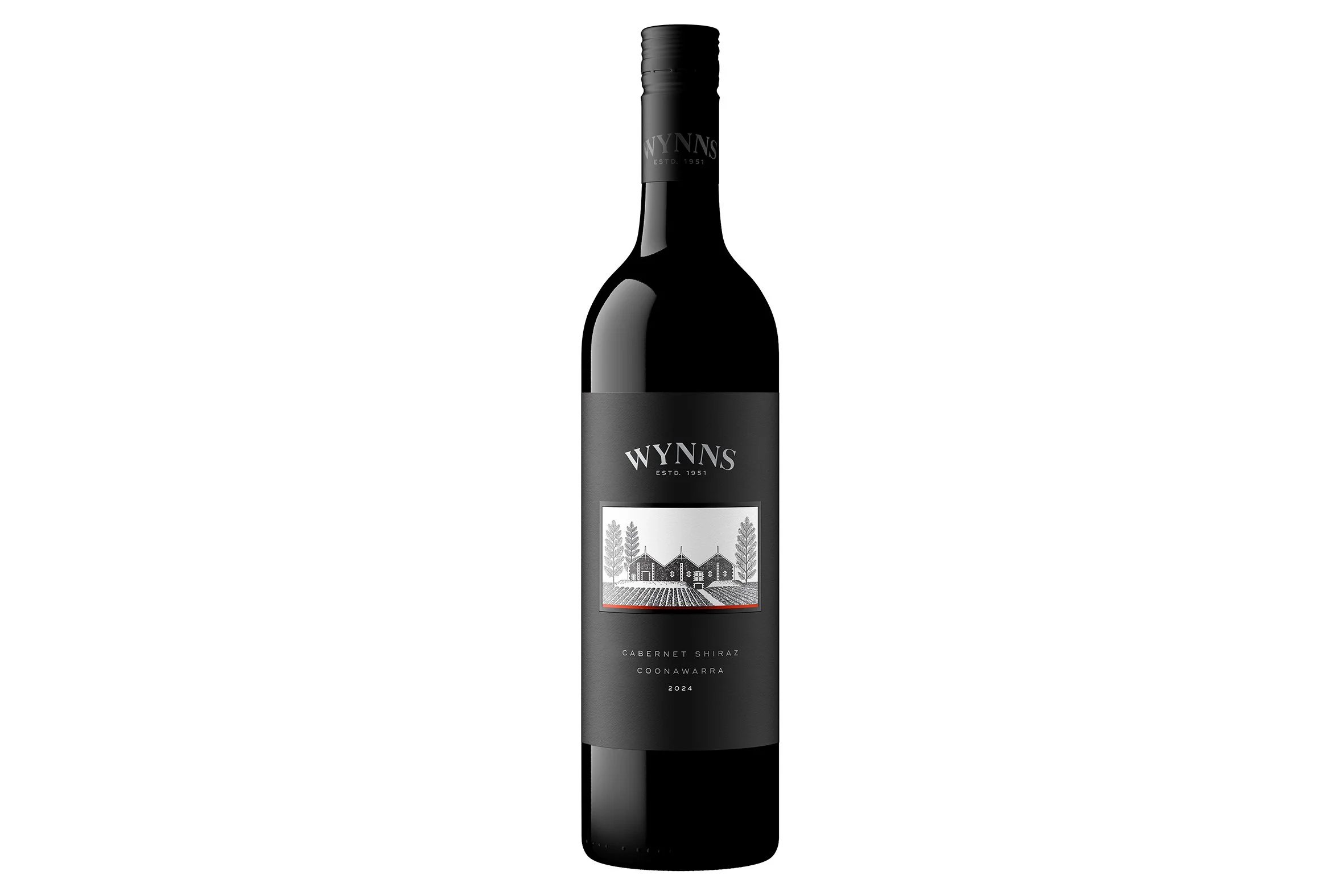 Bottle of Wynns Coonawarra Estate Black Label Cabernet Shiraz 2024.