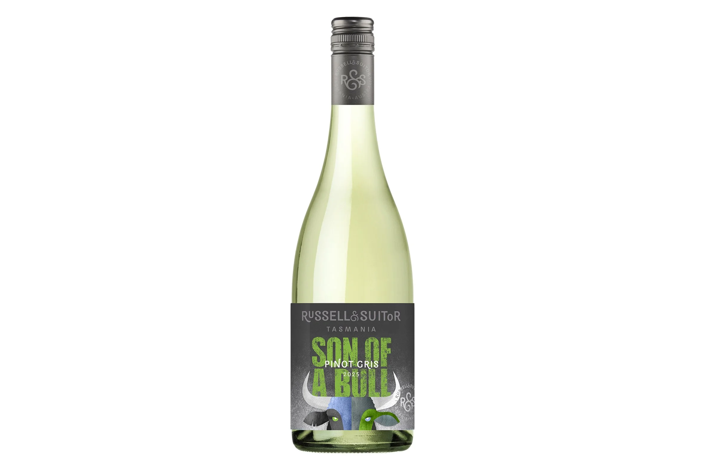 Bottle of Russell & Suitor Son of a Bull Pinot Gris 2025.