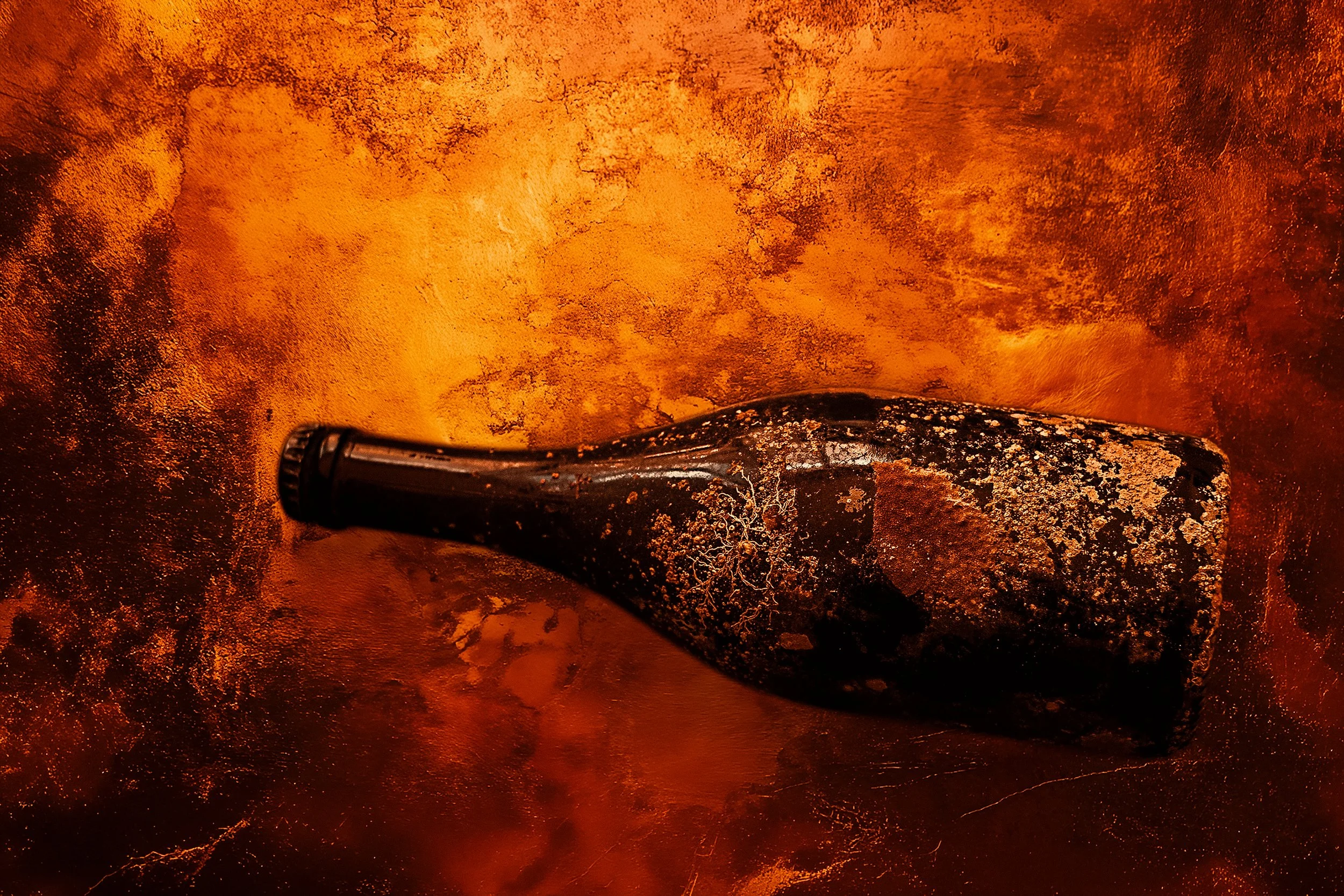 Weathered wine bottle