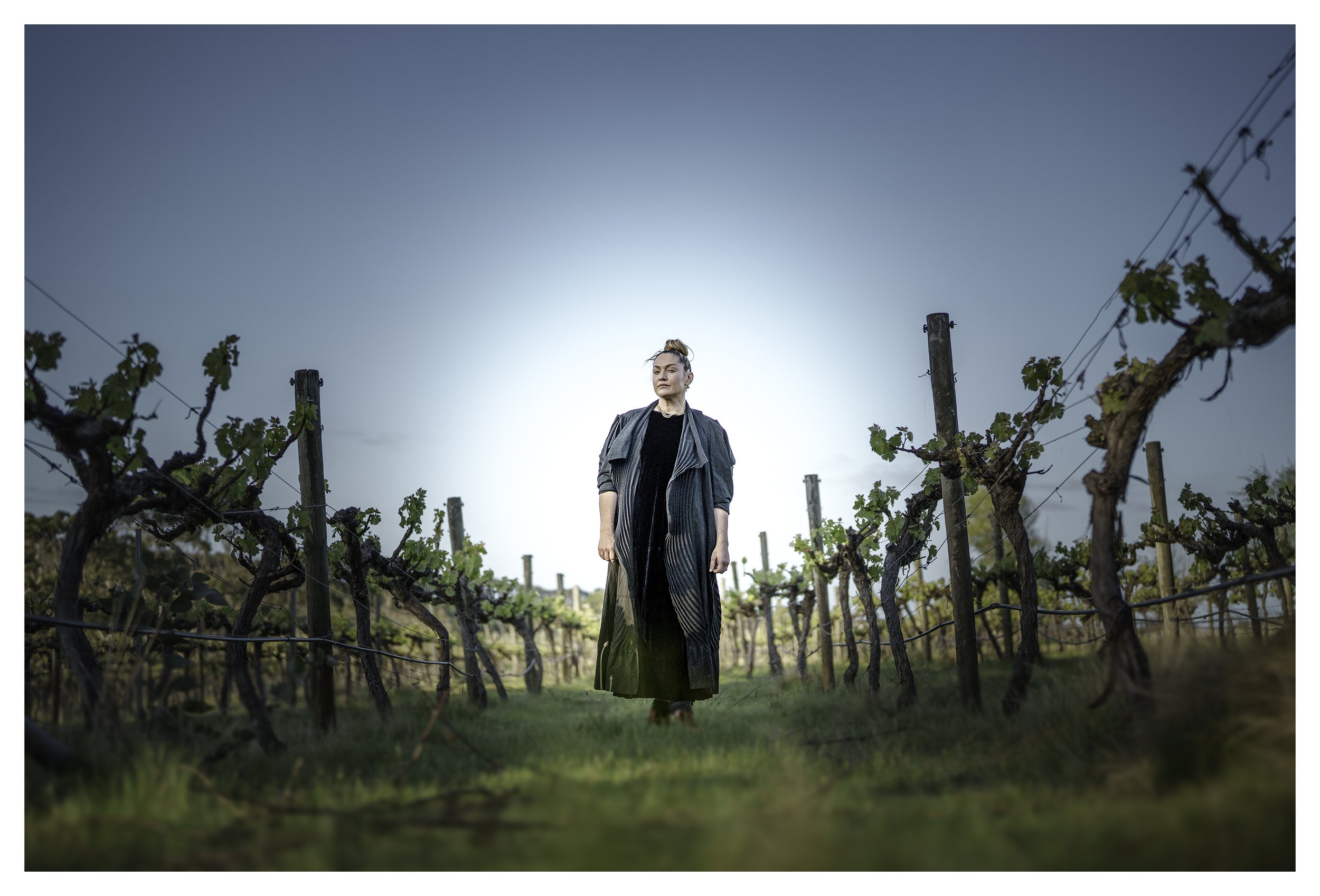 Winemaker Sierra Reed in her vineyard in Torquay.