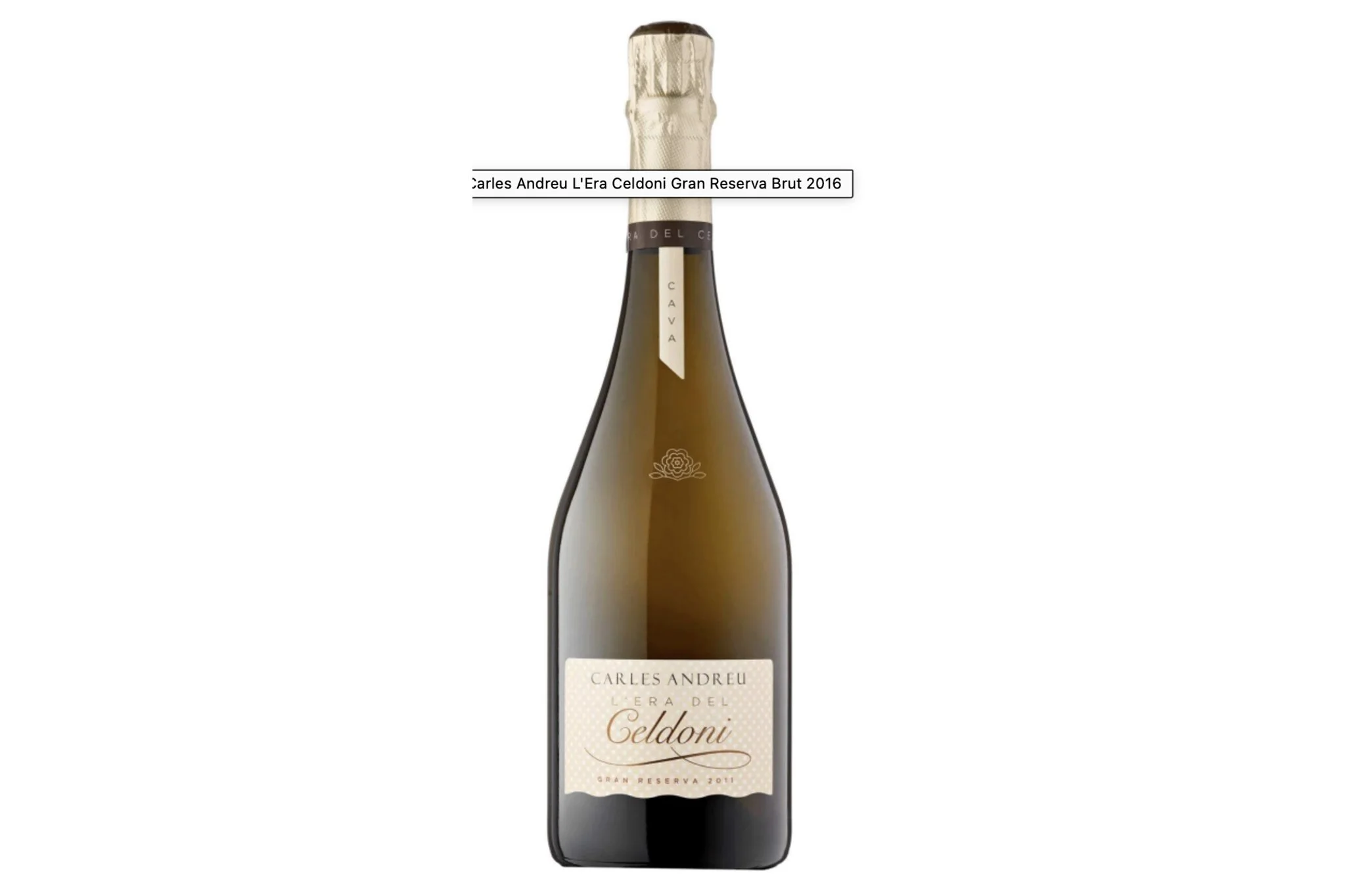 Bottle of Carles Andreu L'Era del Celdoni Cava Gran Reserva 2016.