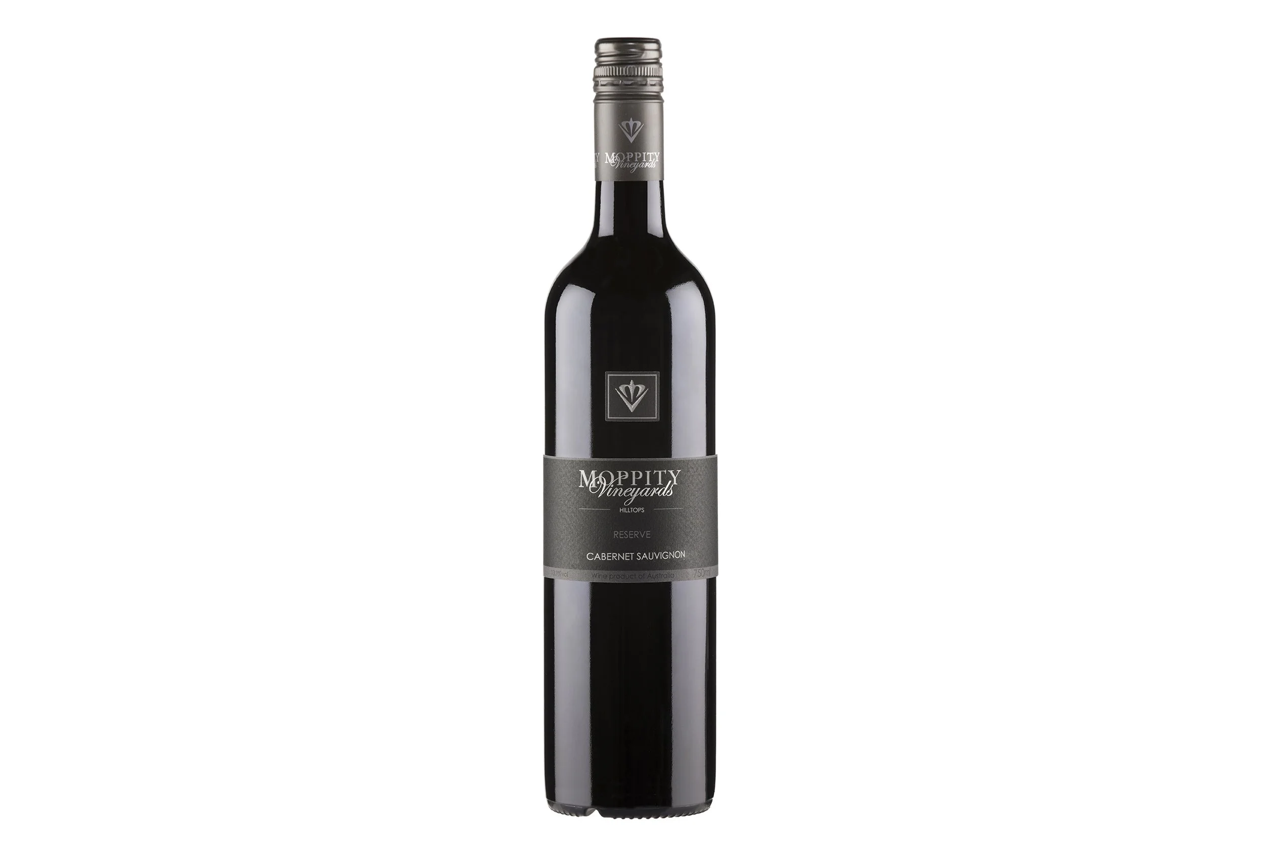 Bottle of Moppity Reserve Cabernet Sauvignon 2018.