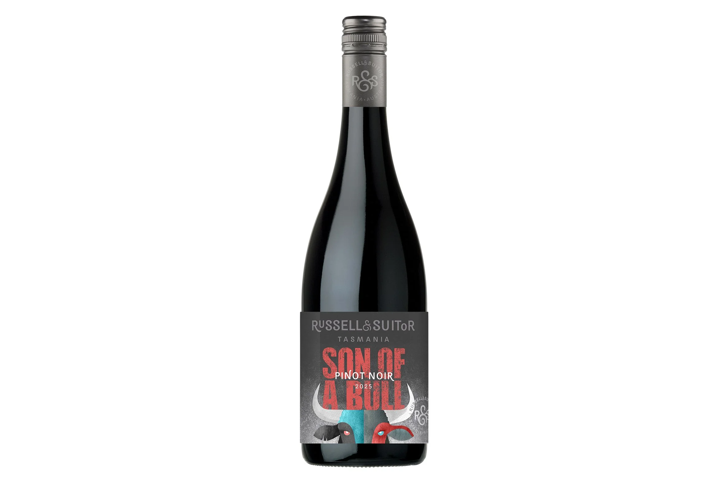 Bottle of Russell & Suitor Son of a Bull Pinot Noir 2025.