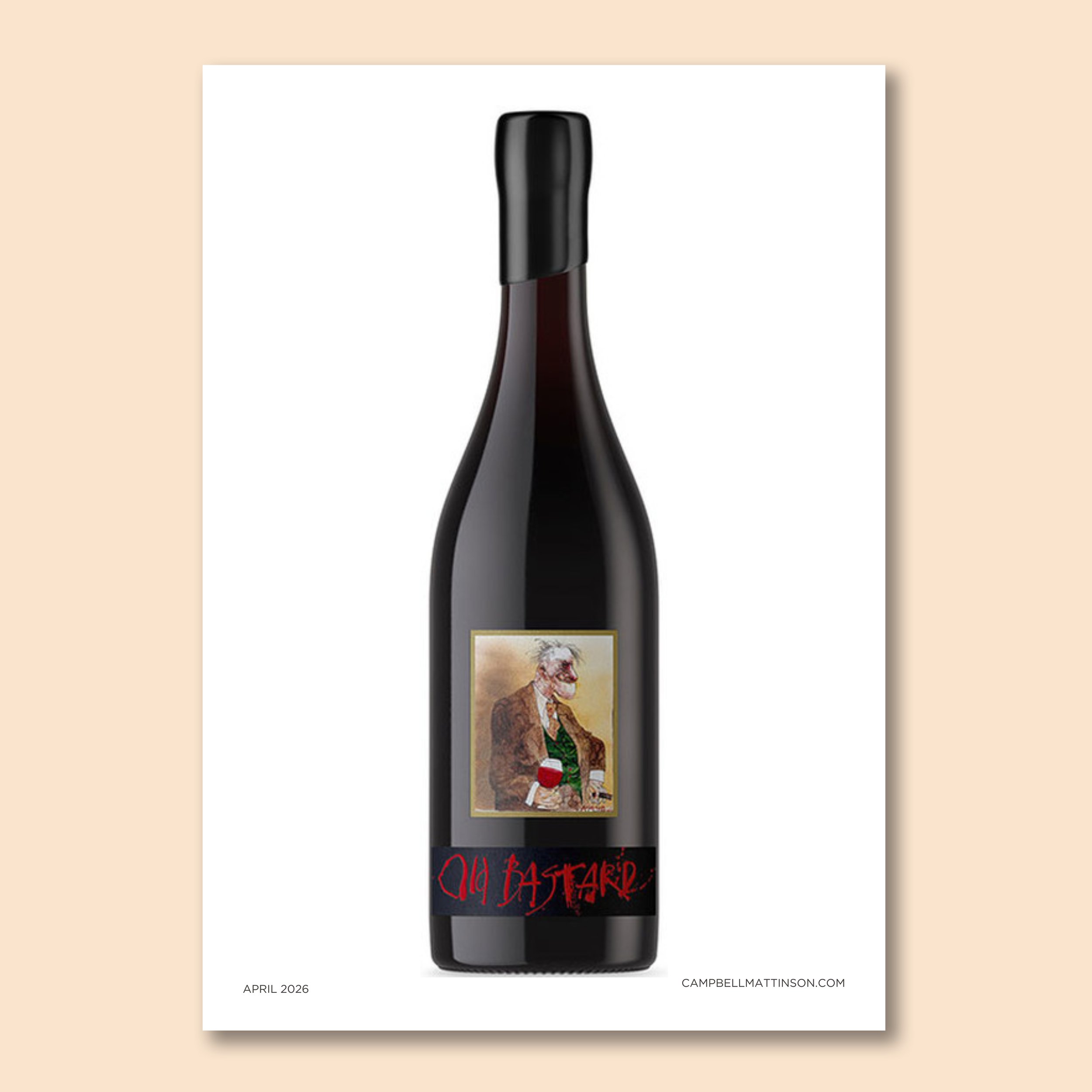 A bottle of Kaesler Old Bastard Shiraz 2022 on the front cover of Mattinson Magazine.
