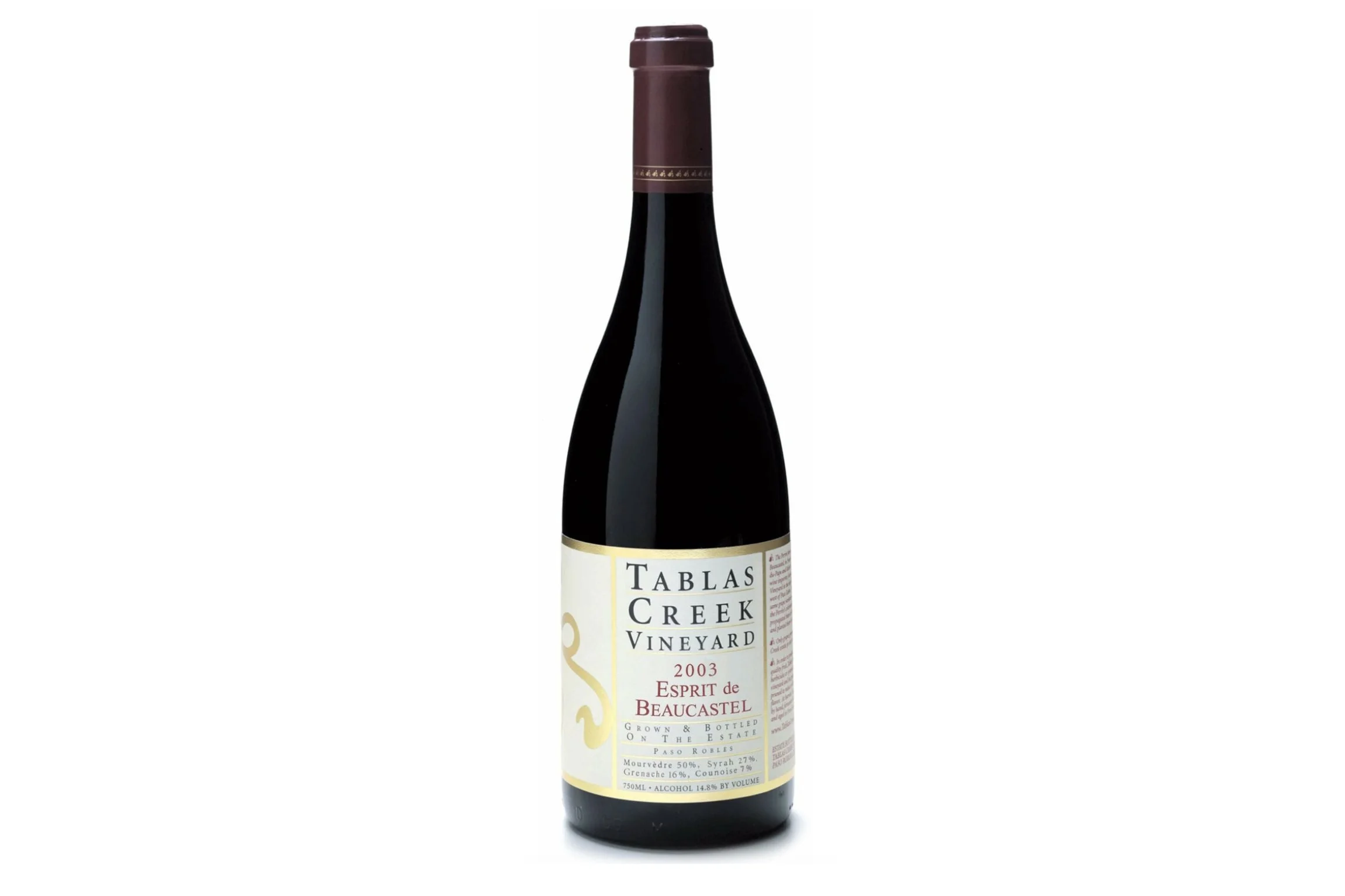 Bottle of Tablas Creek Vineyard Esprit de Beaucastel 2003.