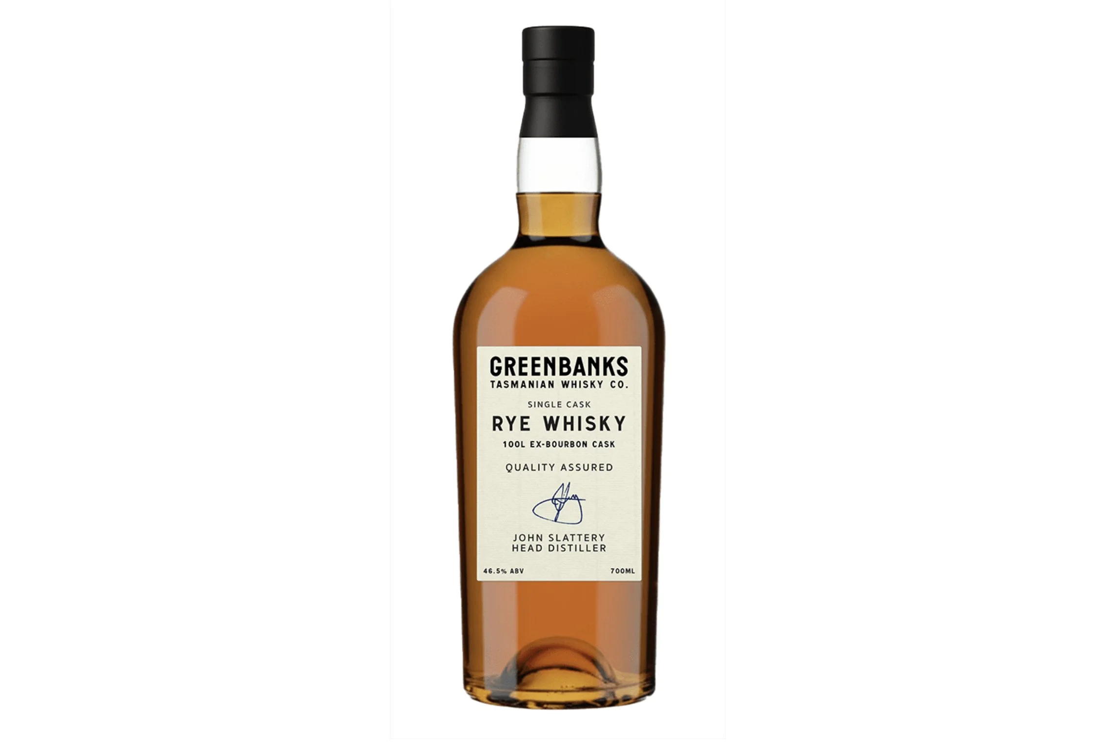 Bottle of Greenbanks Tasmanian Whisky Co – Rye Cask 027.
