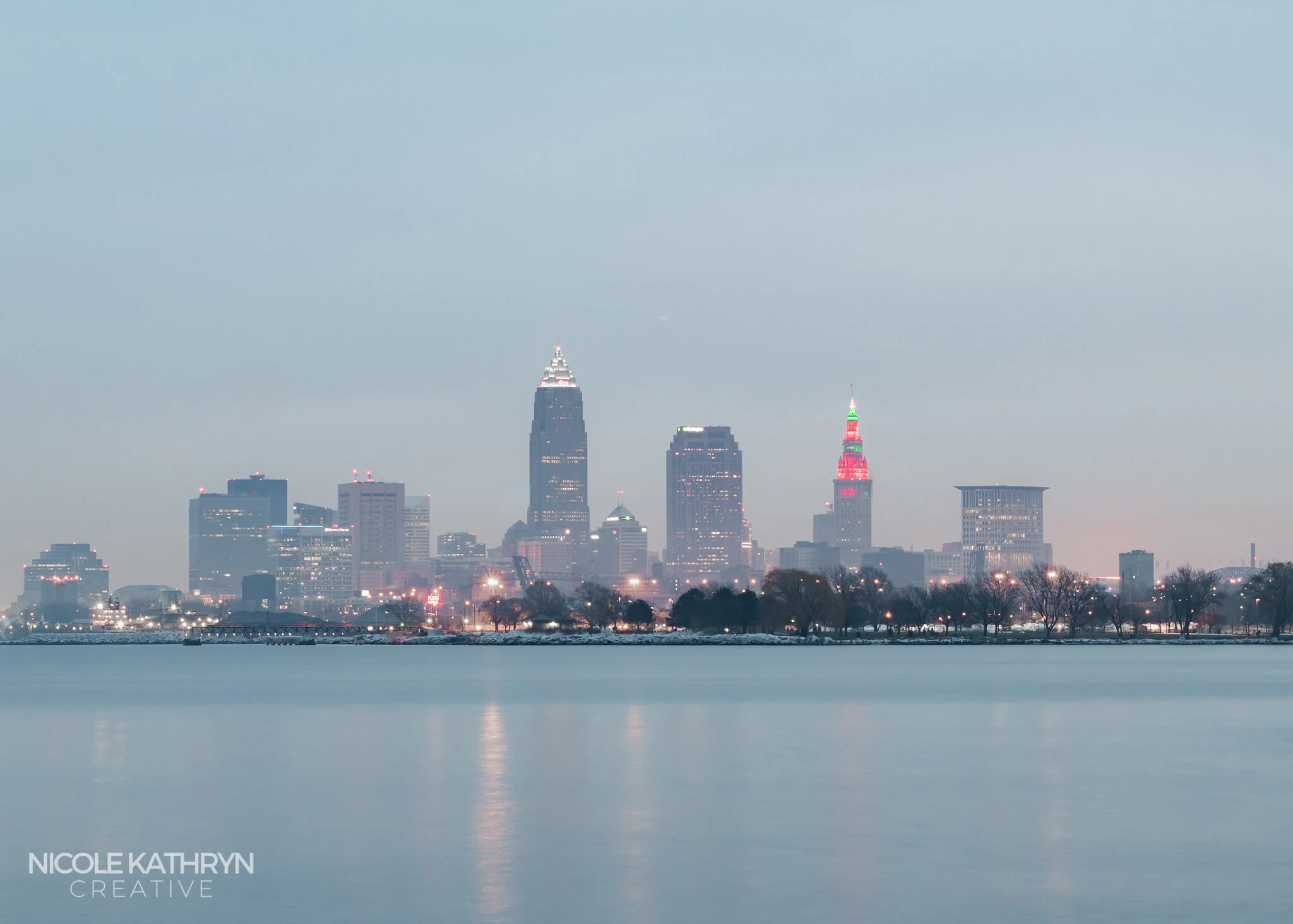 Cleveland Skyline Sunrise 5x7 Watermark.jpg