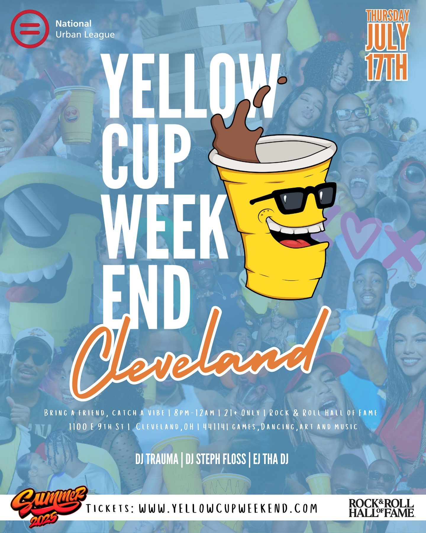 Cleveland Ohio! July 17th @rockhall we are super excited to partner with @naturbanleague To bring #yellowcupweekend to the city!!! 

Tickets for Yellowcupweekend Cleveland are all Free! Yes free! Thanks to the National urban league!

Just RSVP! Bring