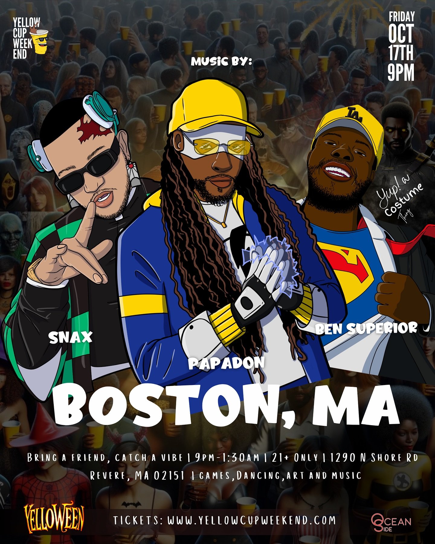 It&rsquo;s time! FRI.OCT.17! Text the group chat! We pulling up with the squad 🐕 

Tomorrow we come alive! @djpapadon @gimmesnax @bensuperiorofficial said they showing out!!! First spooky party of the season! #yelloween

Yup! A costume thing! The be