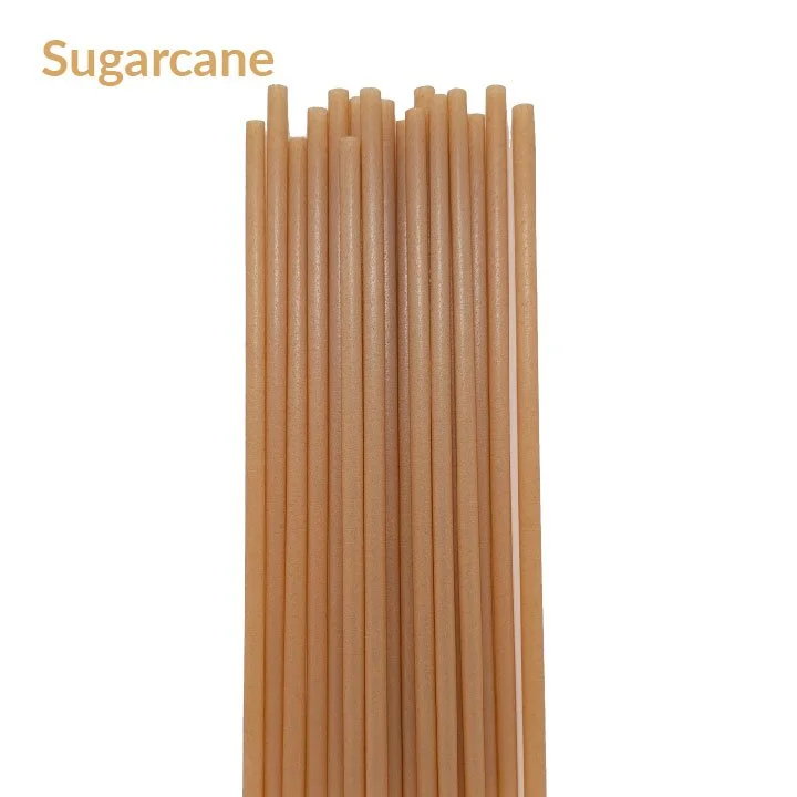 Sugarcane Drinking Straws 6mm x 8.25" 4,000 Straws Unwrapped