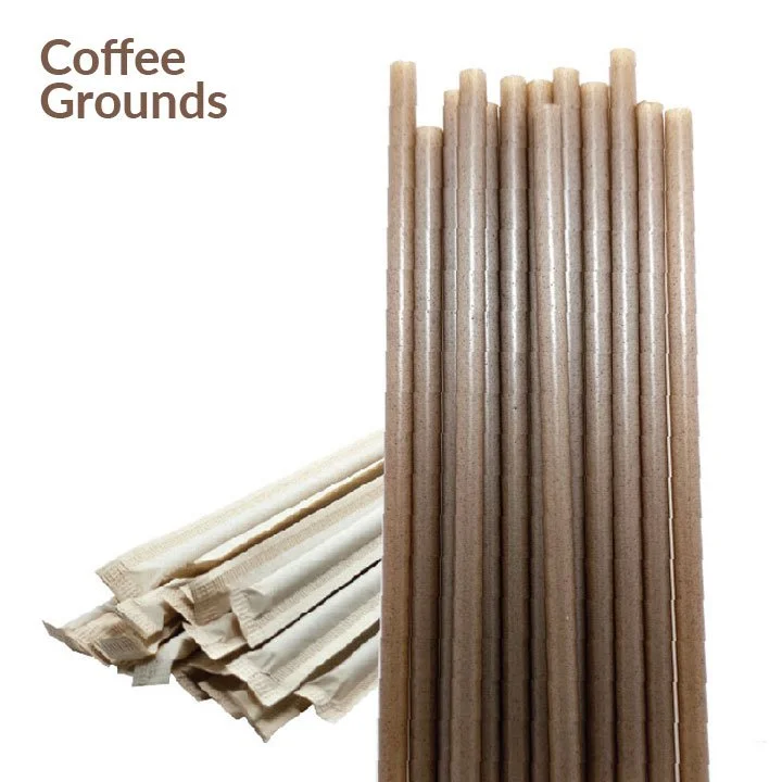 Coffee Ground Straws 8mm x 8" 2,500 Paper Wrapped