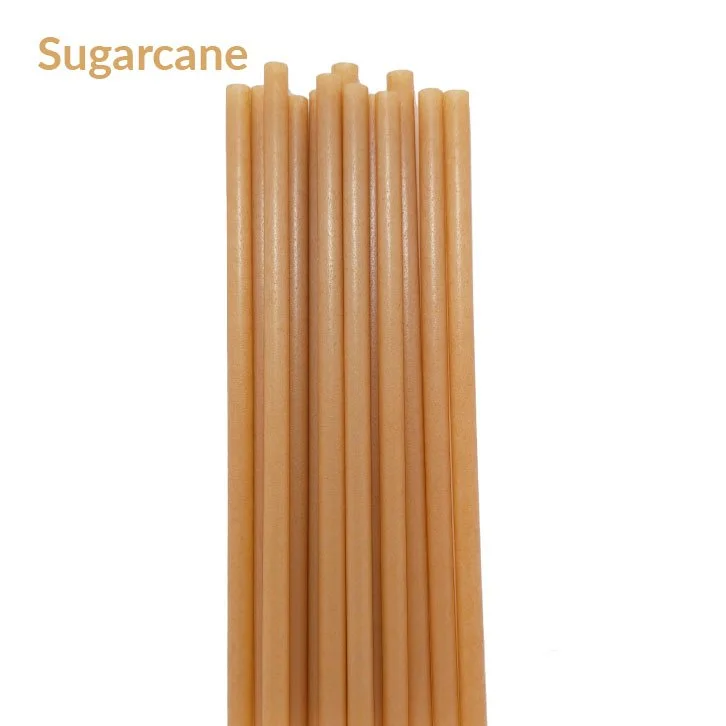 Sugarcane Drinking Straws 8mm x 8" 2,500 Unwrapped