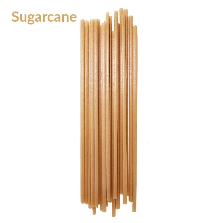 Sugarcane  Cocktail Straws 8" x 4mm 1,000 Straws Unwrapped