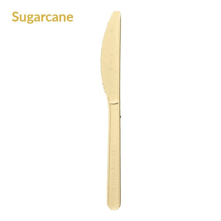 New! Sugarcane Cutlery Knives 7" 1,000 Unwrapped