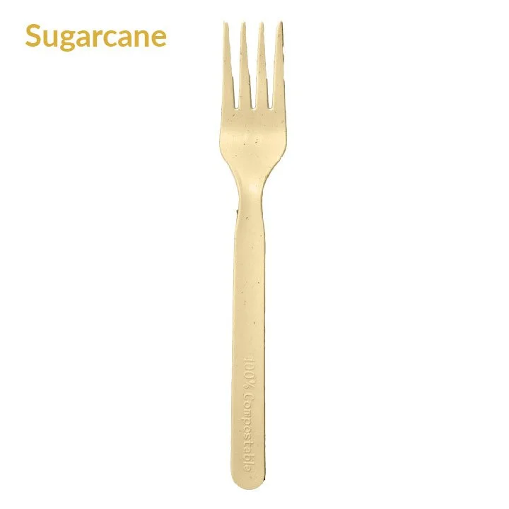 NEW! Sugarcane Cutlery Forks 7" 1,000 Unwrapped