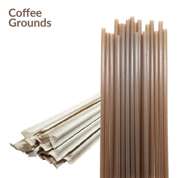 Coffee Ground Straws 6mm x 8.25" 3000 Paper Wrapped