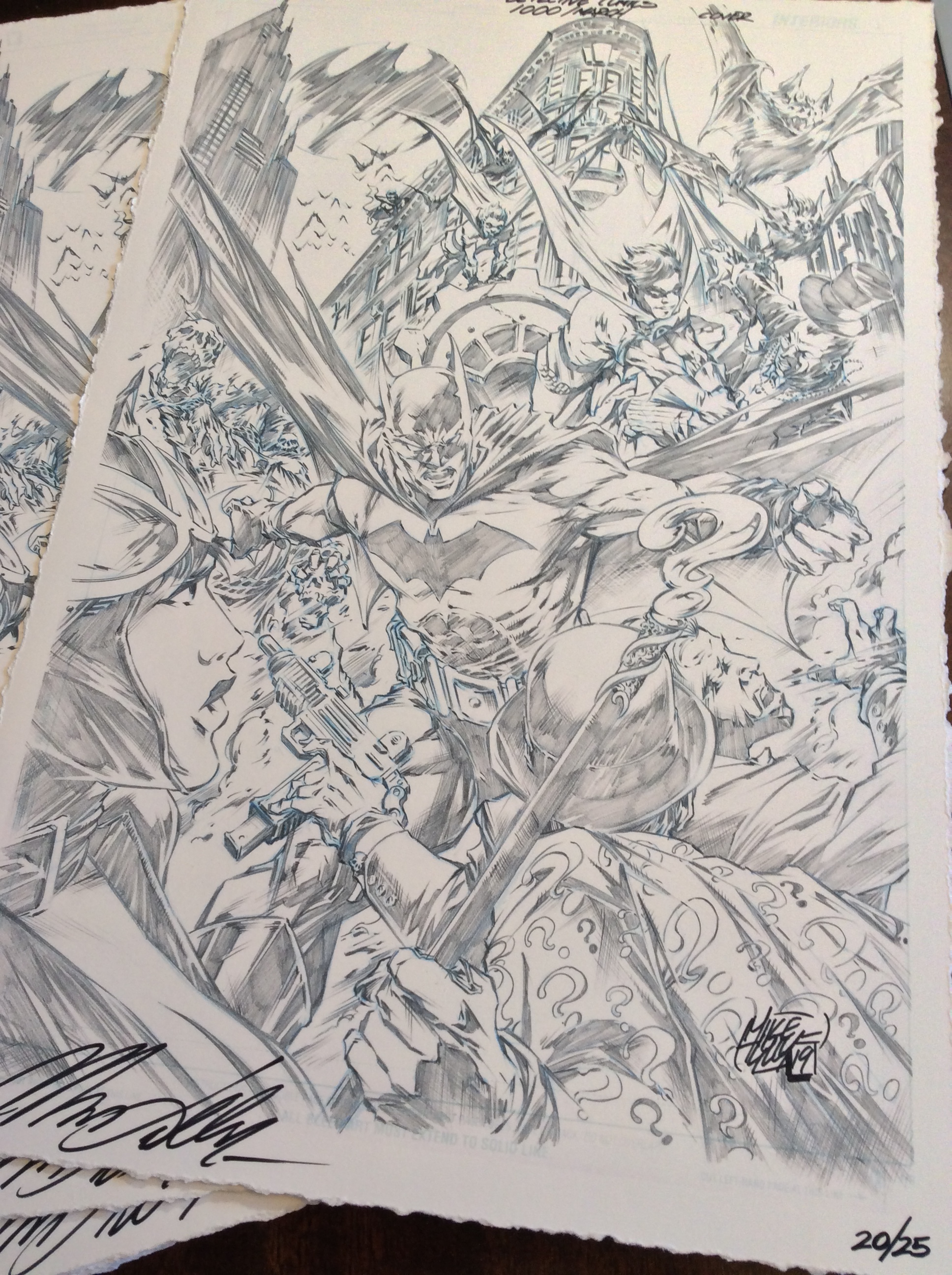 DETECTIVE COMICS #1000 Cover Pencils Deckled-Edge Print