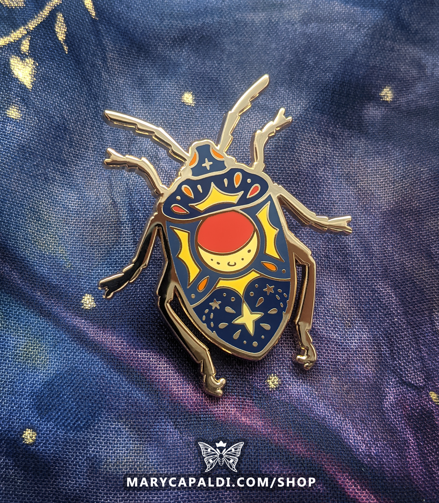 Celestial Insects Shield Bug Pin — The Art of Moth Monarch
