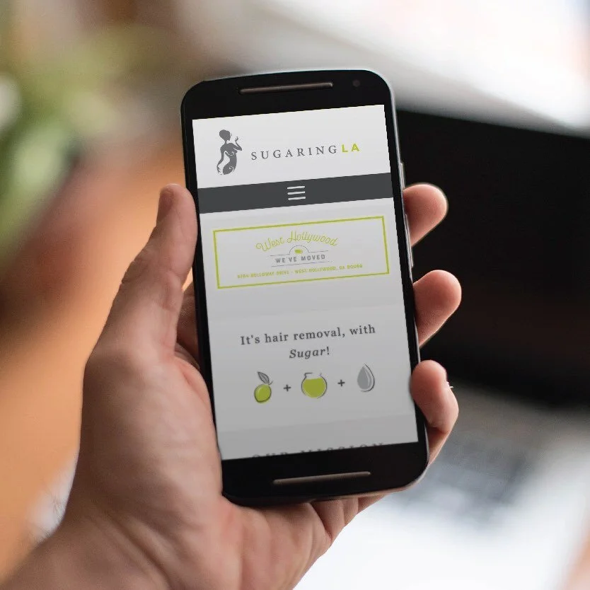 With their ever growing business, we completed a fully responsive website and branding element overhaul - fully integrated with their booking system at all five salon locations as well as a and  branding refresh for client #sugaringla .
.
.
.
.
.
#de