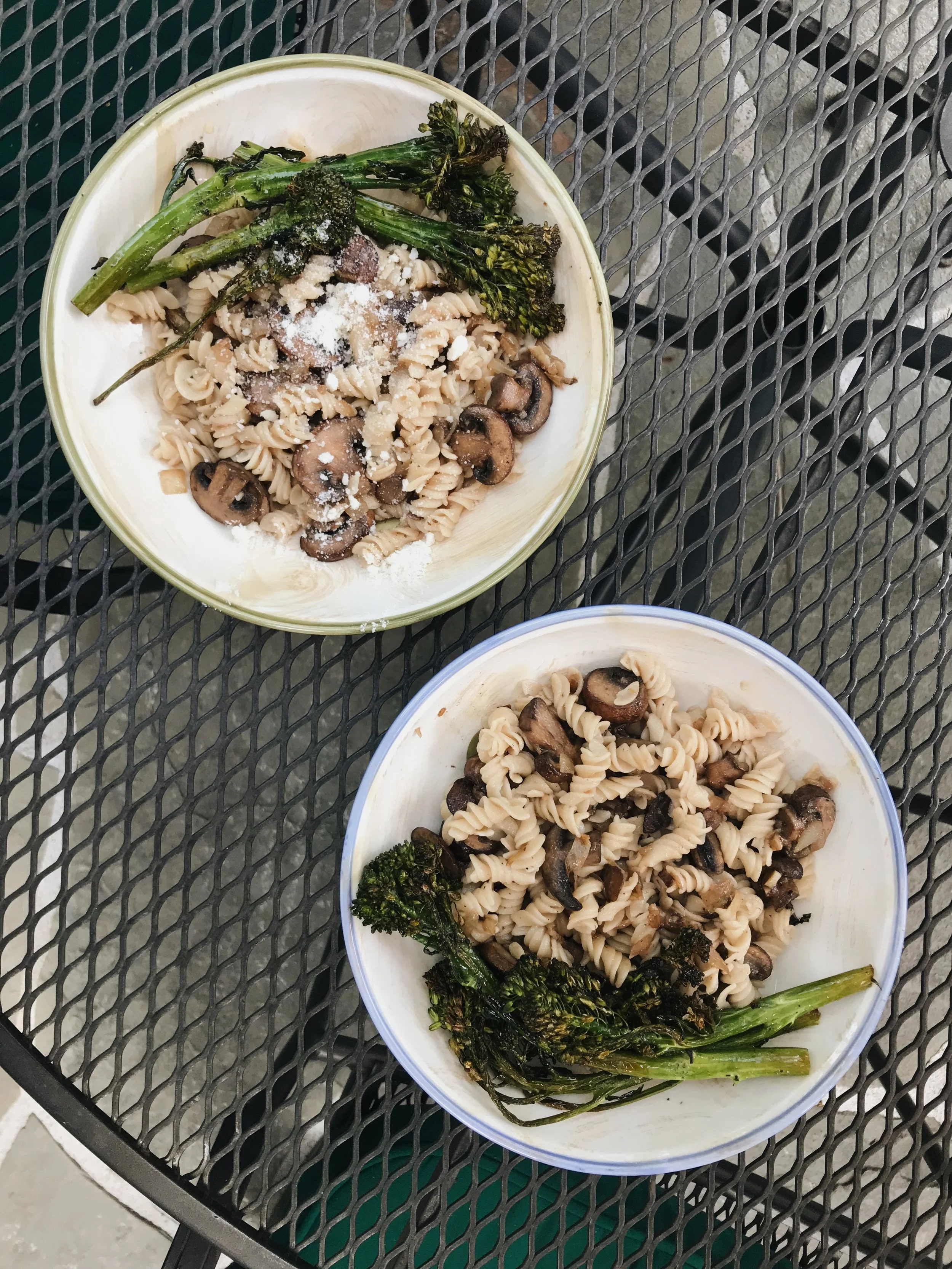 Truffle Mushroom Pasta with Roasted Broccolini