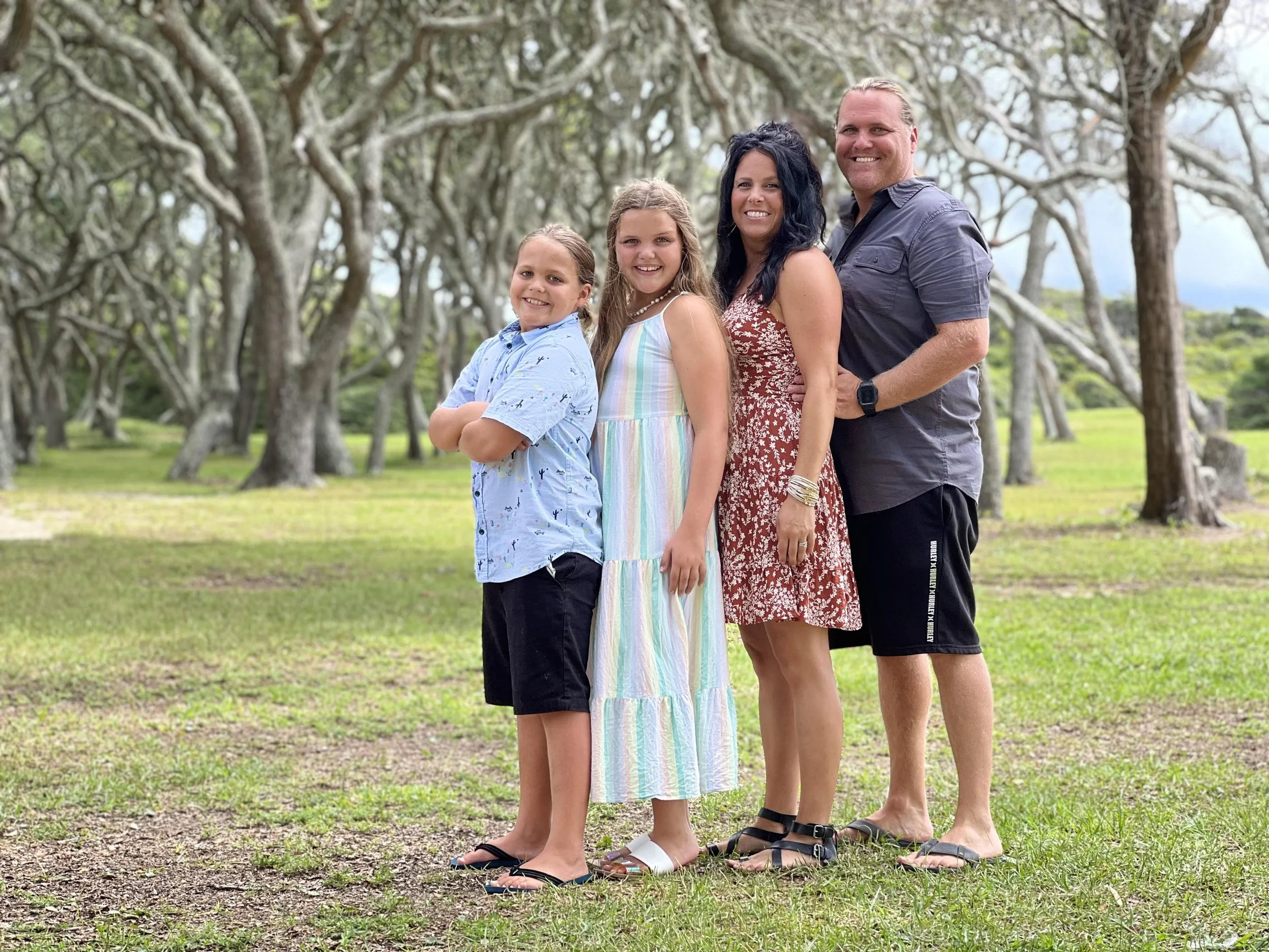 Ben and Ashley Richardson (pictured right to left) with their kids, Liza and Donovan.