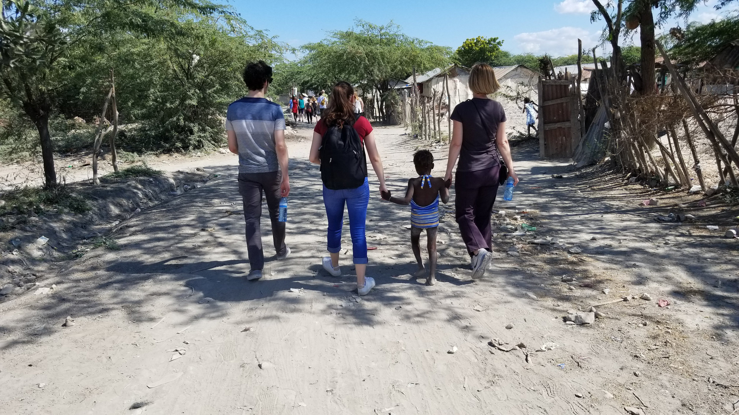Walking through Chambrun, Haiti.