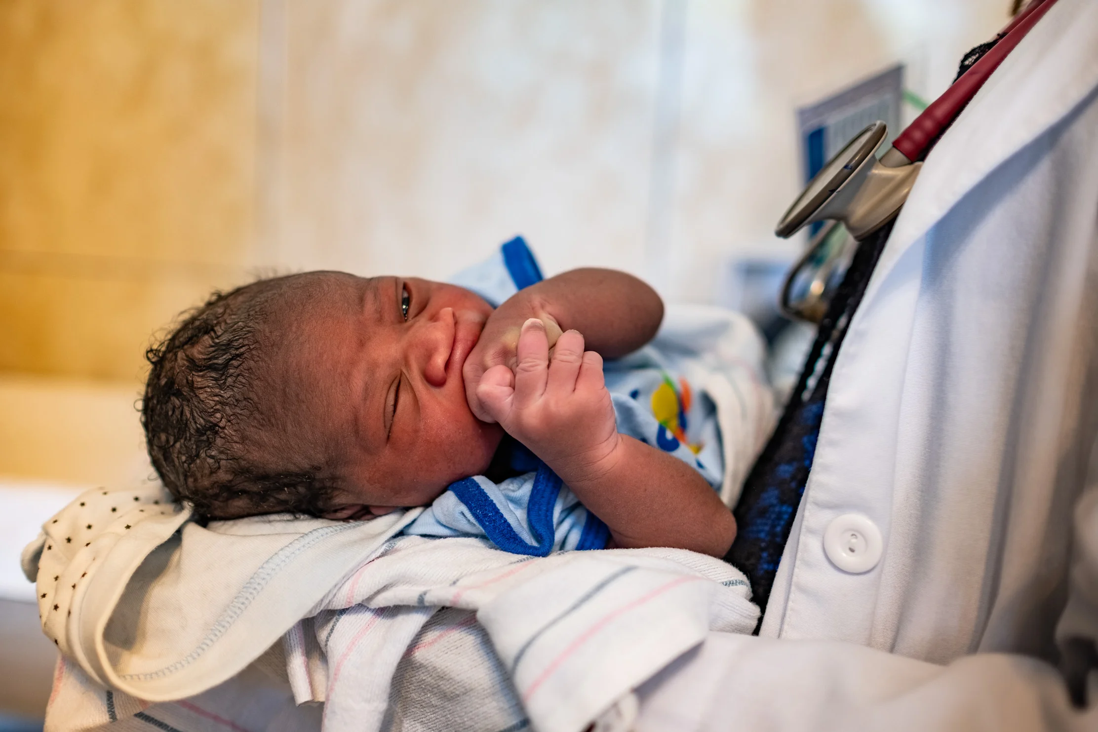 A newborn baby. Lahoye, Haiti.