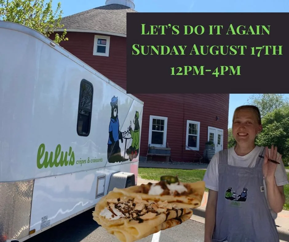 T-O-D-A-Y ✳️ 12pm-4pm Lulu&rsquo;s Cr&ecirc;pes and Croissants will be here! 
This is your brunch / lunch / snack / early dinner -  call a friend and met up. 

Barn Hours:
Monday - Saturday 10am-5pm 
Wednesday 10am-7pm 
Sunday 12pm-4pm