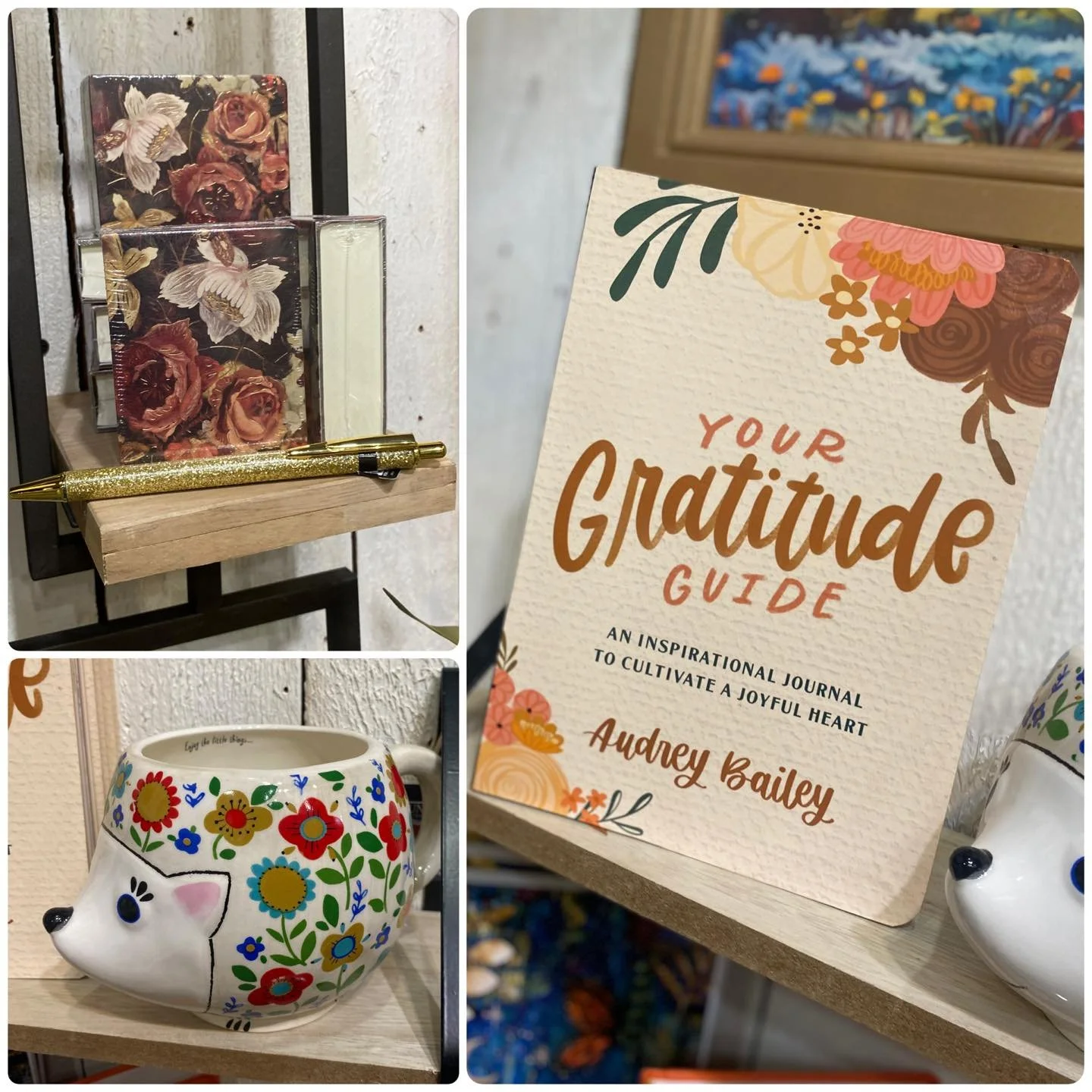 Sunday afternoon reflections and preparations for the week ahead- 
✍️. the cutest little notebook you&rsquo;ve ever seen in fall florals 
🧡  gratitude journal to inspire good vibes for the week ahead 
☕️ #FoundItInTheBarn , unique mug for you coffee