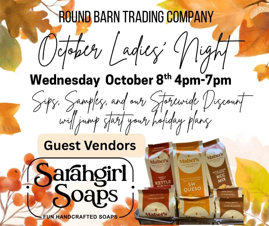 🍂 it&rsquo;s a date! it&rsquo;s a party! it&rsquo;s going to be a night of Sips, Samples, Storewide Discounts and more! 
Stop in and enjoy fall in the barn before we make the switch to Christmas - 

🗓️ October 8th 
🕰️ 4pm-7pm 
🎁 Giveaways