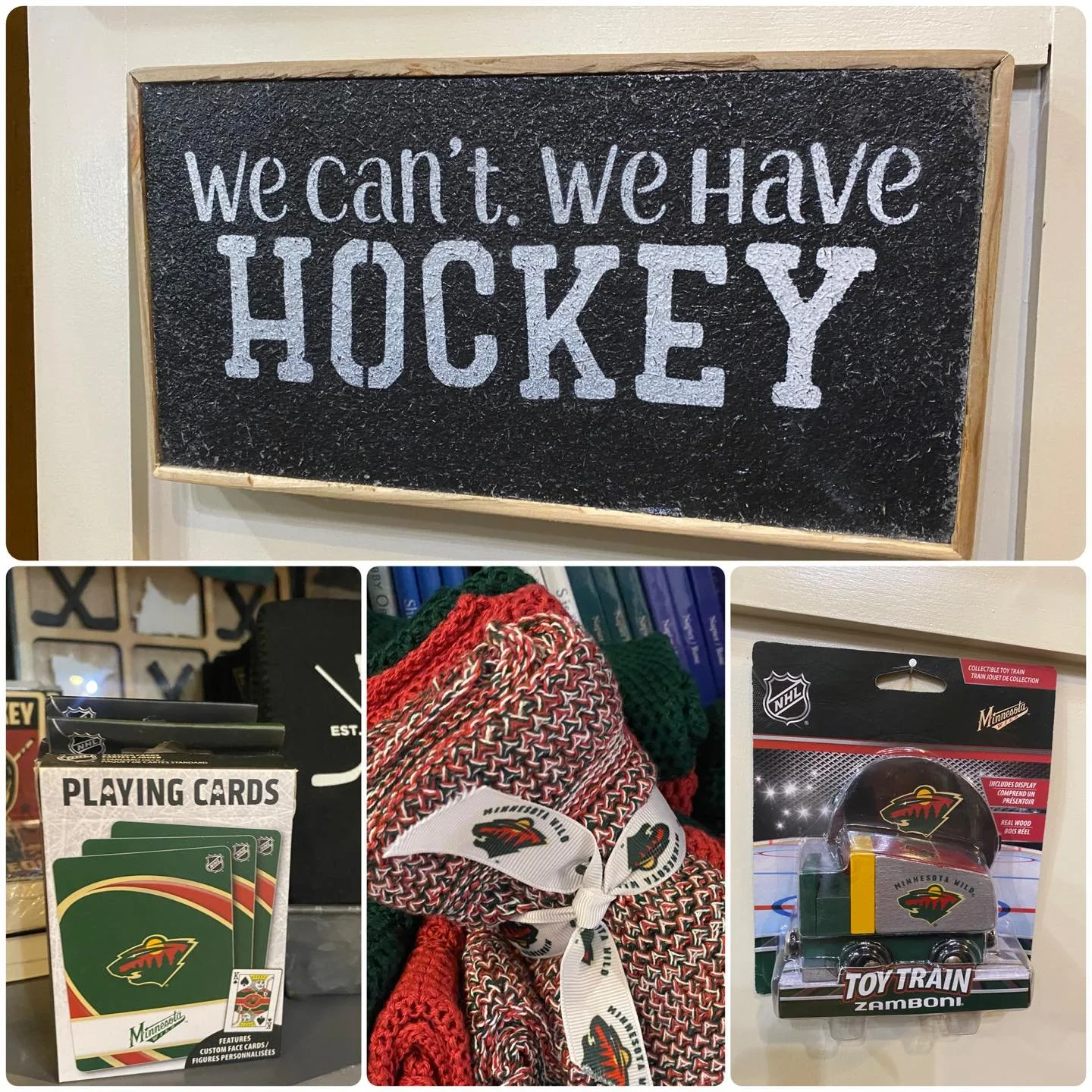 And it starts! That is, if it ever ended!? 🥅  the MN Wild&rsquo;s first 25-26 season starts tonight- Wild Fans we&rsquo;re ready! 

Barn Hours:
Monday - Saturday 10am-5pm 
Wednesday 10am-7pm 
Sunday 12pm-4pm